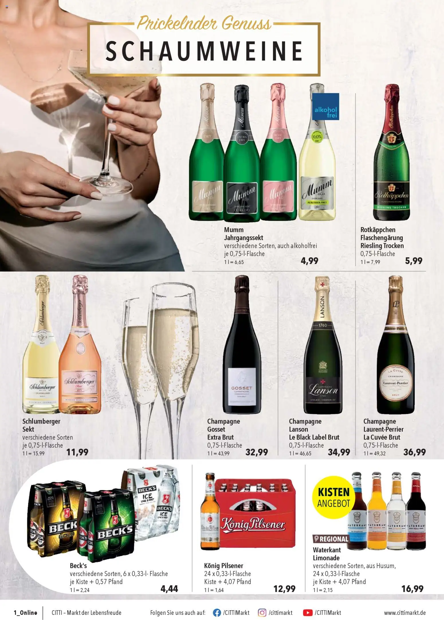 CITTI Markt Prospekt 	 – gültig ab 01.04.2026 | Seite: 20 | Produkte: Konig pilsener, Sekt, Limonade, Rotkäppchen