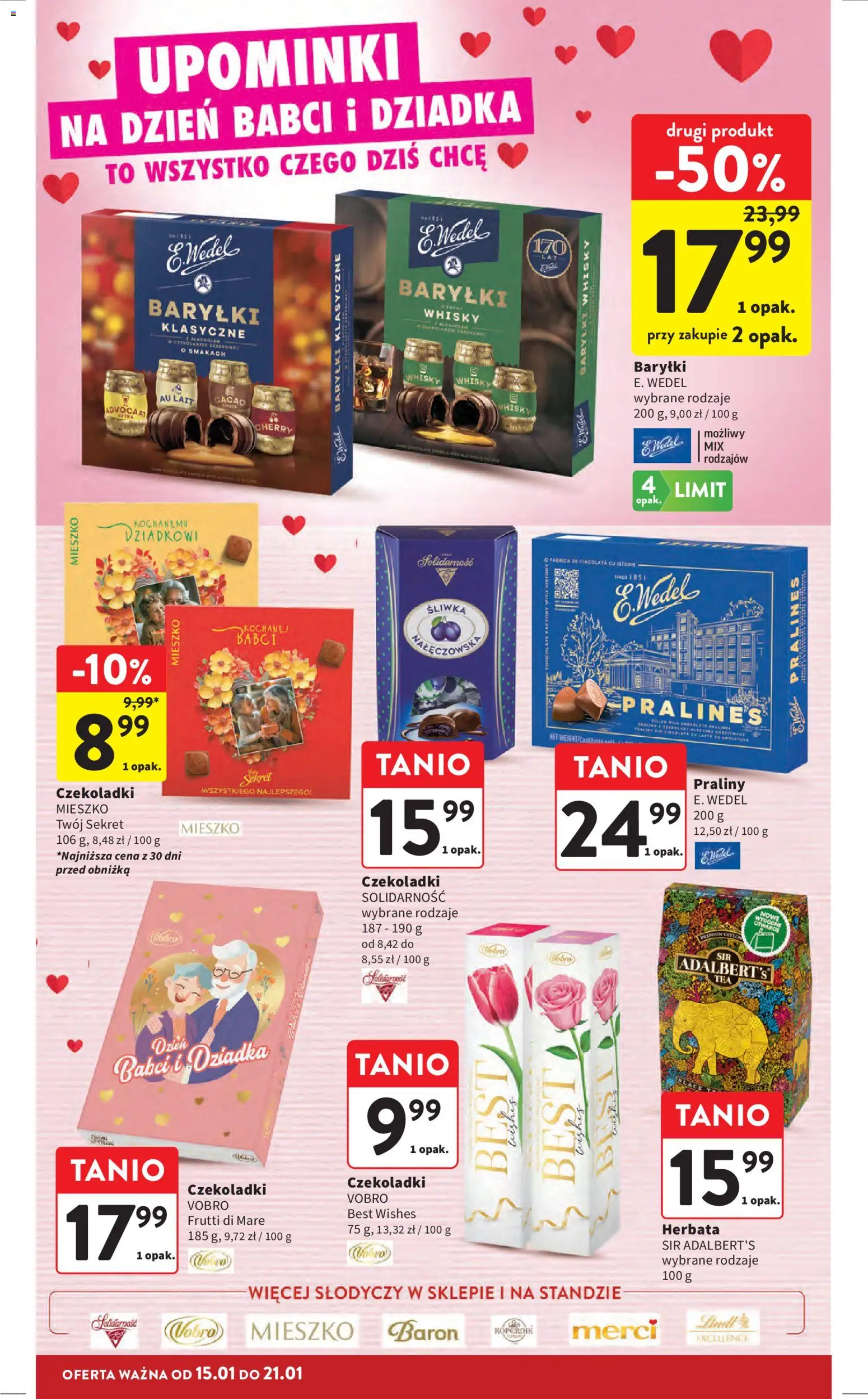 Intermarche Gazetka od 15.01.2026 | Strona: 12 | Produkty: Czekoladki, Praliny, Herbata, Whisky