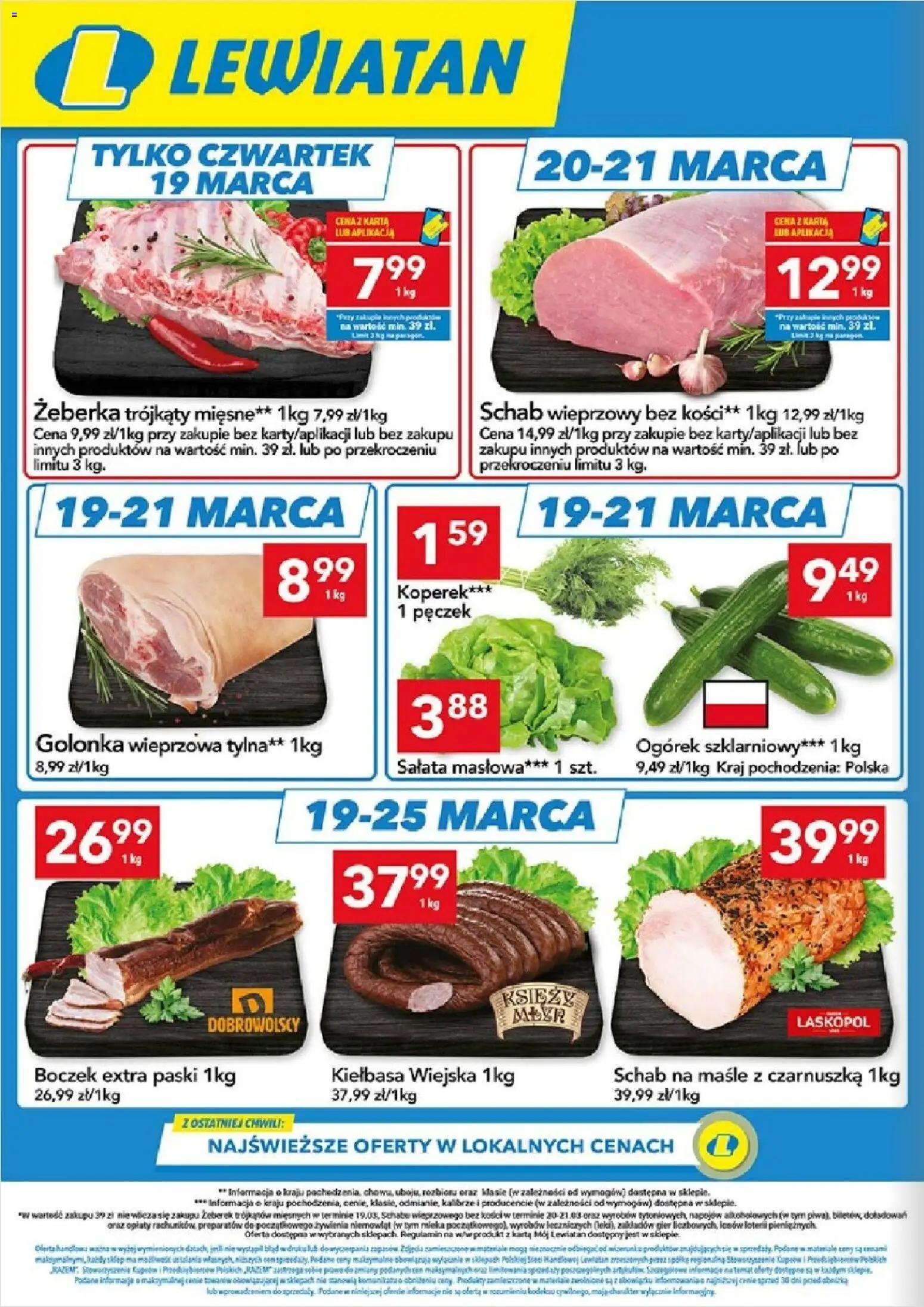 Lewiatan gazetka - Lublin od 19.03.2026 | Strona: 2 | Produkty: Schab, Czarnuszka, Schab wieprzowy bez kości, Boczek