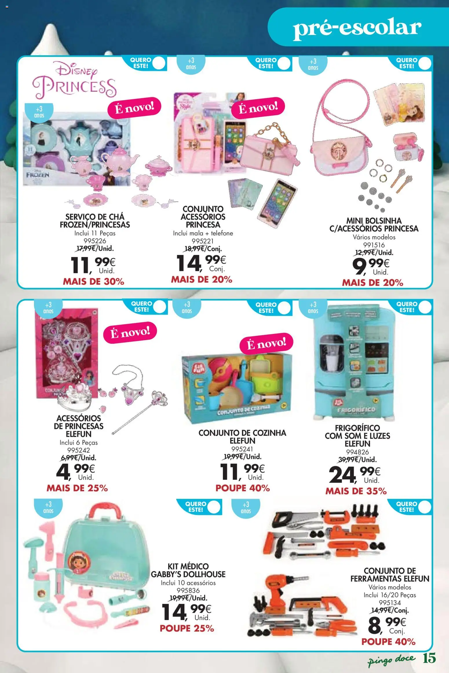 Pingo Doce  Brinquedos Natal Lojas Hipers │ válido de 18.11.2025 | Página: 15 | Produtos: Telefone, Frigorífico, Ferramentas, Chá