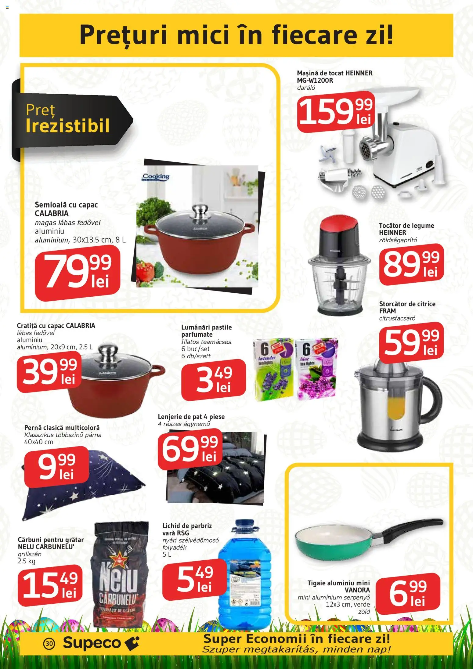 Noul catalog Supeco – valabil de la 02.04.2026 | Pagină: 30 | Produse: Tigaie, Pat, Lenjerie de pat, Tocător
