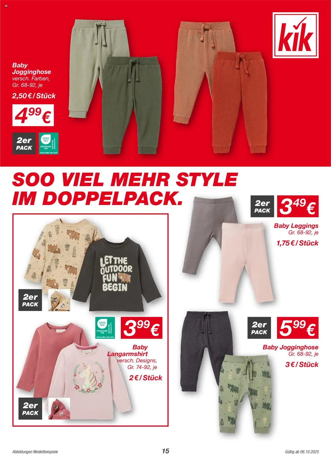 Kik Prospekt – gültig ab 06.10.2025 | Seite: 15 | Produkte: Jogginghose, Langarmshirt, Leggings