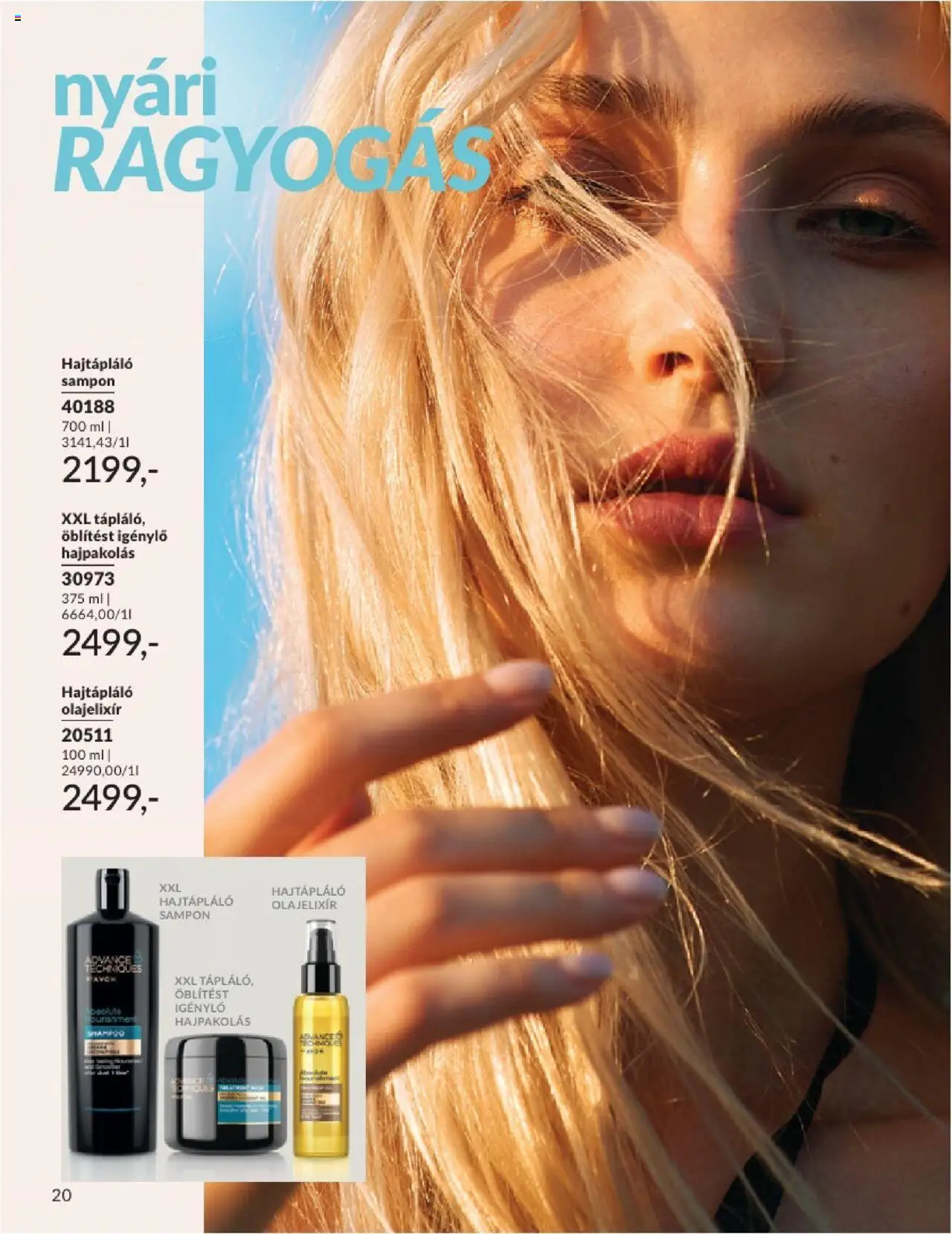 Avon akciós ujság - amely érvényes a következő dátumtól: 01.06.2025 | Oldal: 20 | Termékek: Hajpakolás, Sampon
