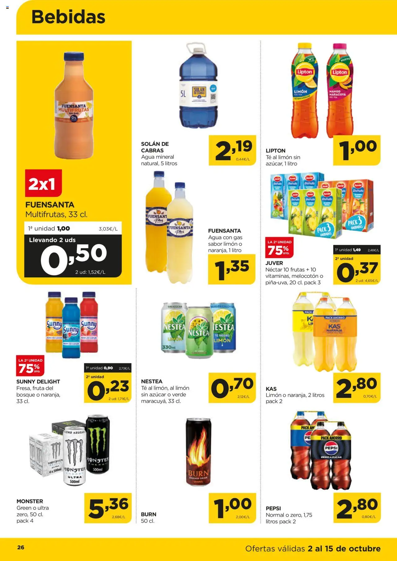Alimerka folleto Asturias │ válido desde el 02.10.2025 | Página: 26 | Productos: Agua con gas, Marco, Néctar, Agua mineral