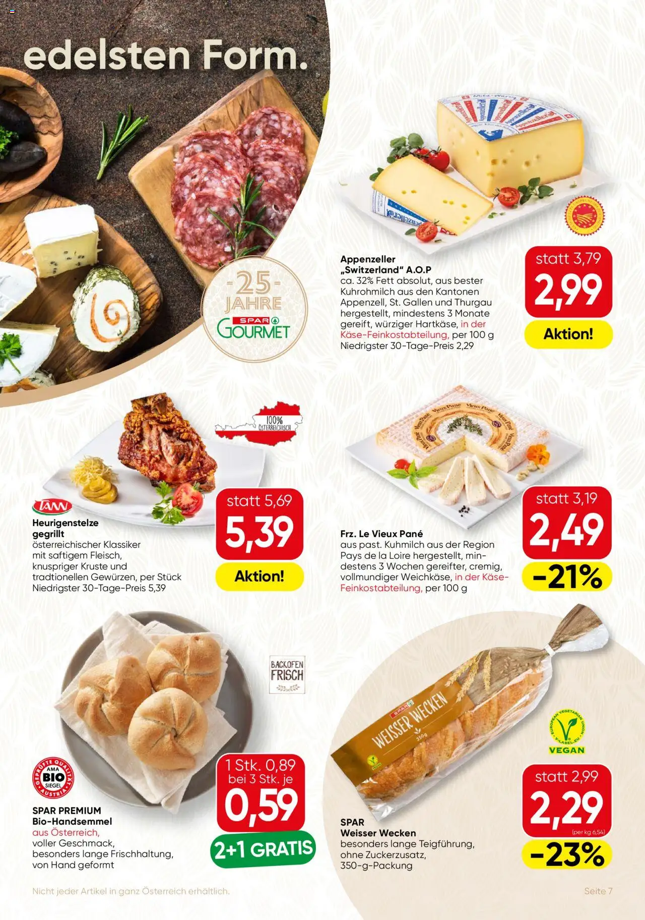 SPAR Gourmet Flugblatt gültig ab 09.10.2025 | Seite: 7 | Produkte: Käse