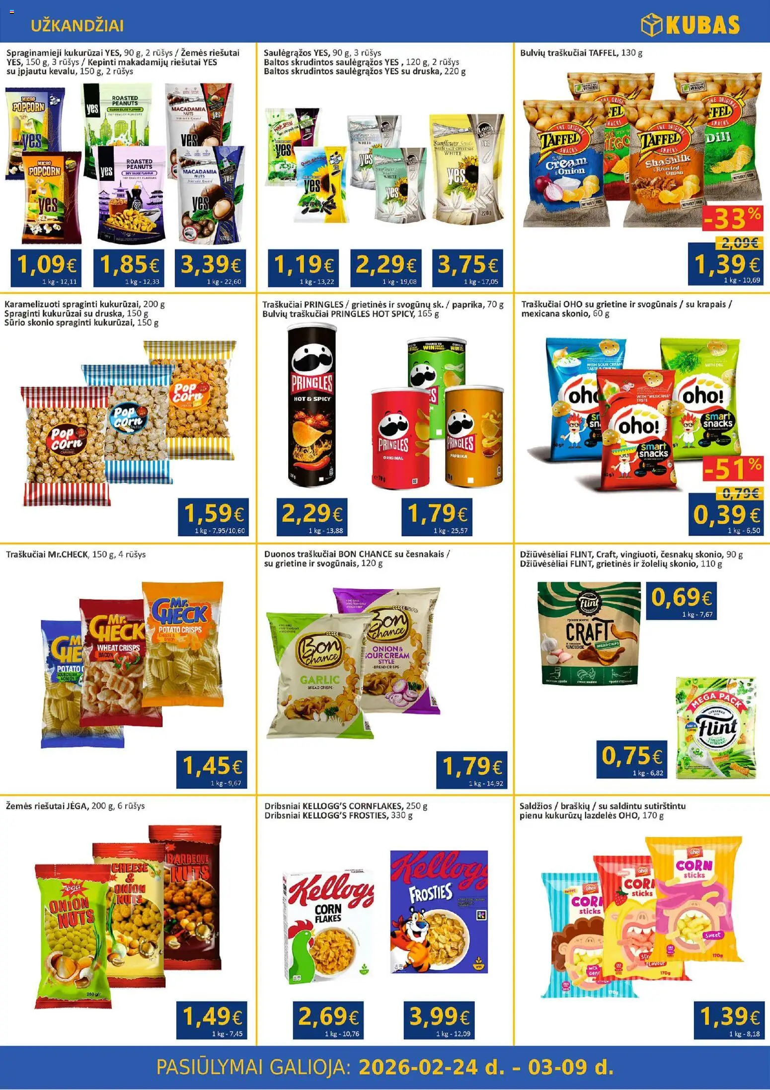 Kubas akcijos nuo 24.02.2026 | Puslapis: 9 | Prekių: Riešutai, Paprika, Kukurūzai, Dribsniai