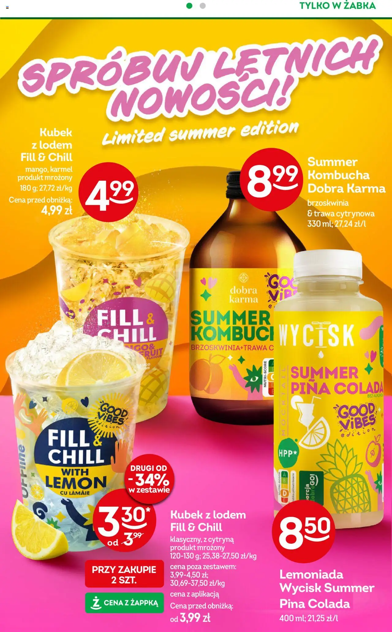 Żabka Gazetka od 13.08.2025 | Strona: 44 | Produkty: Cytryna, Brzoskwinia, Kombucha, Alkohol