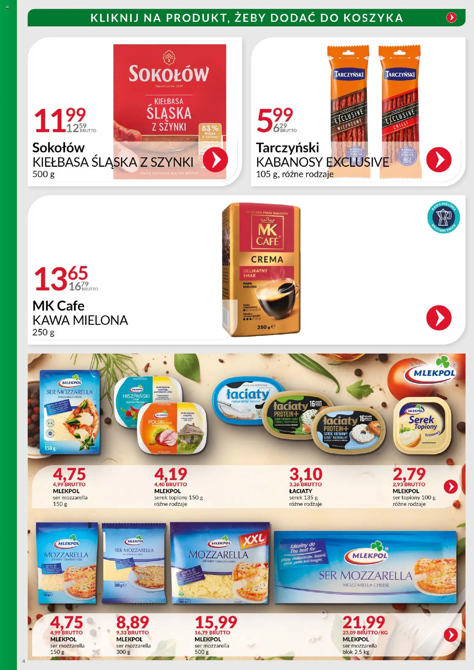 Eurocash Gazetka - Andrzejkowa Moc od 10.11.2025 | Strona: 4 | Produkty: Kabanosy, Kiełbasa śląska, Maska, Serek topiony