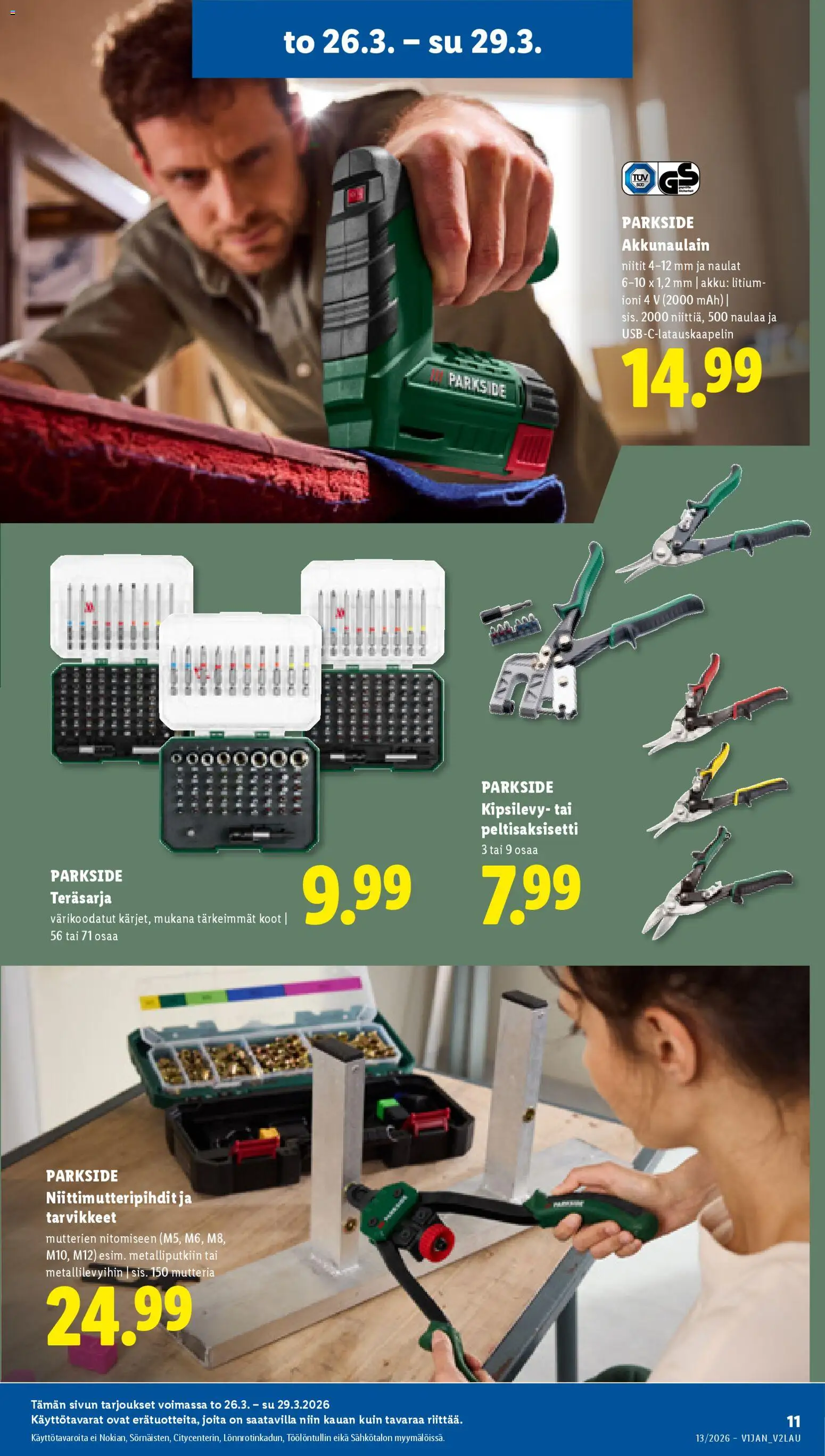 Lidl tarjoukset - Tampere – voimassa 26.03.2026 alkaen | Sivu: 15 | Tuotteet: Naulat, Akku