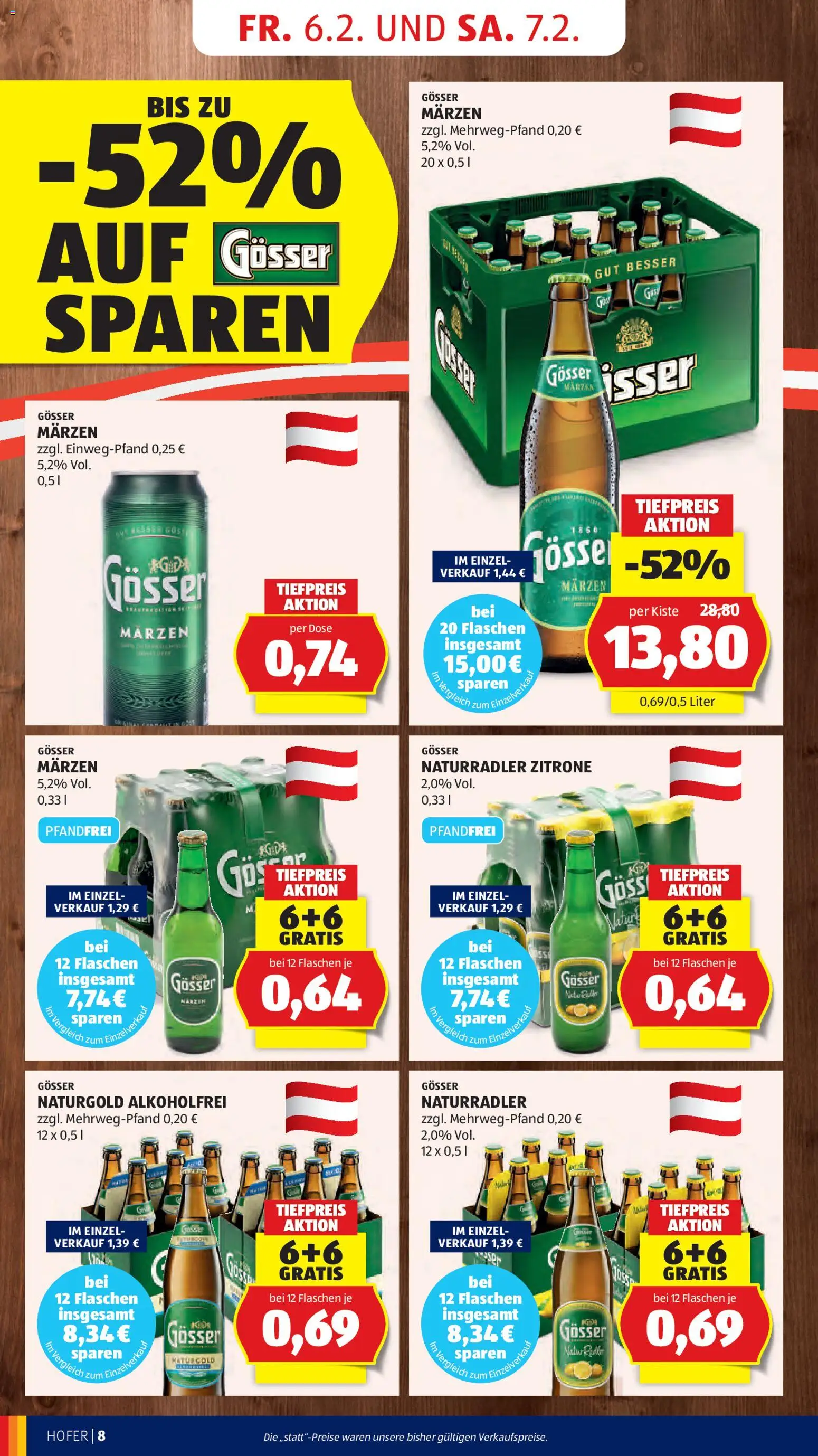 Hofer AT akciós ujság - amely érvényes a következő dátumtól: 06.02.2026 | Oldal: 10 | Termékek: Gösser