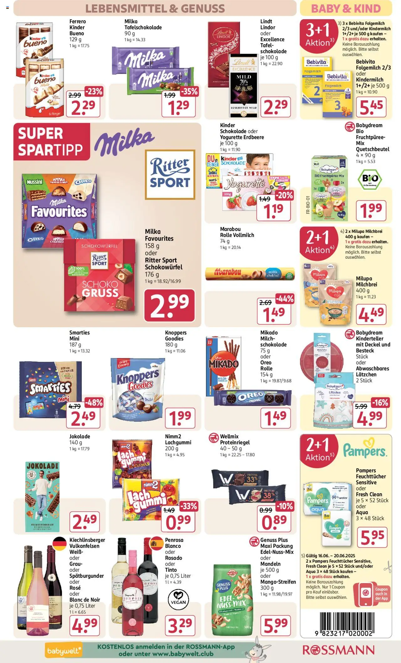 Rossmann Prospekt 	 - gültig ab dem 16.06.2025 | Seite: 13 | Produkte: Kinder schokolade, Ritter sport, Smarties, Milka