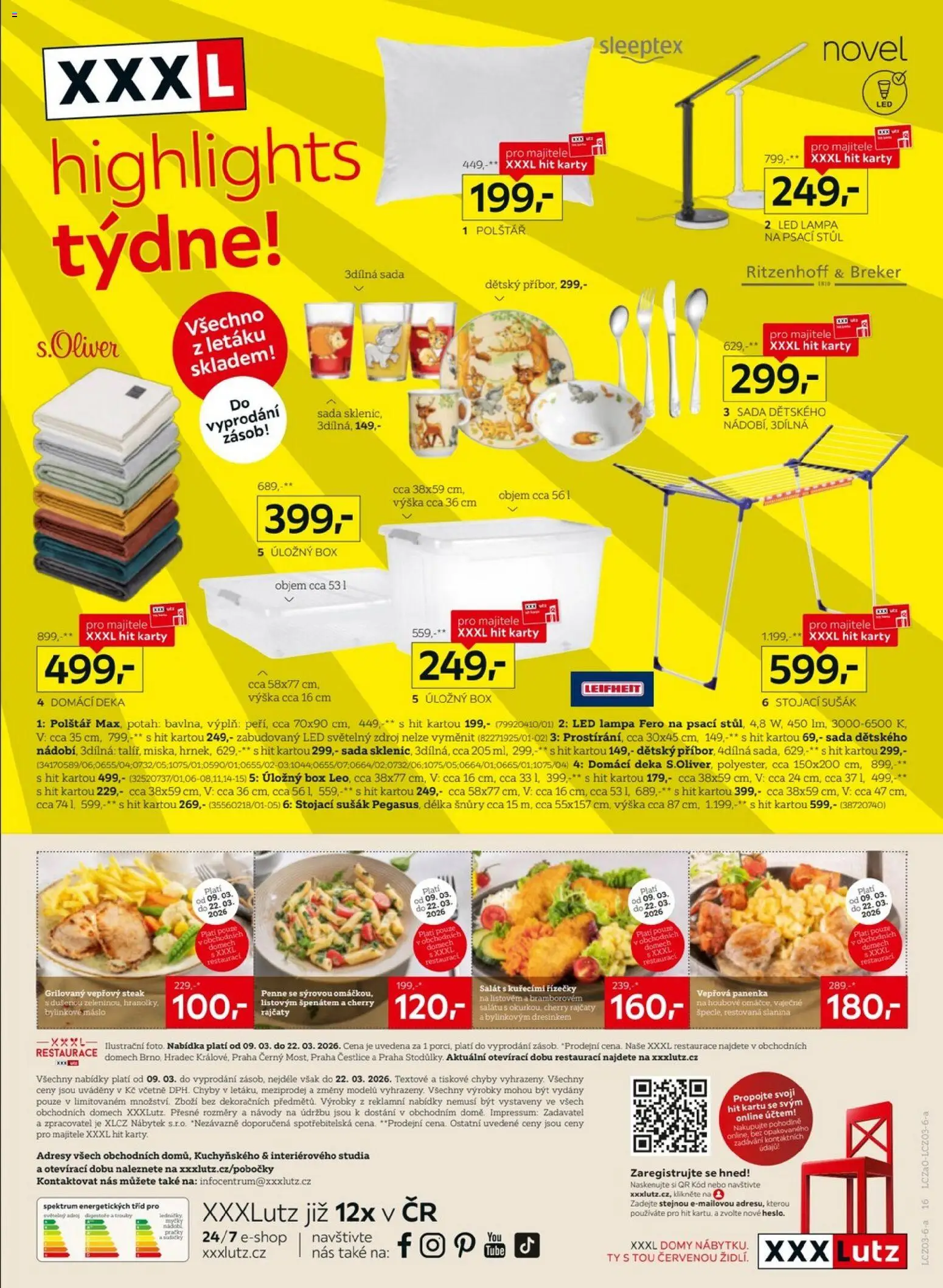 XXXLutz leták - Sleva 25 % na téměř vše od 09.03.2026 | Strana: 16 | Produkty: Máslo, Steak, Karty, LED