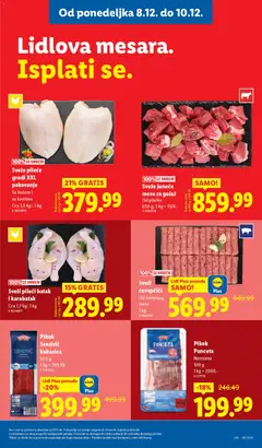 Sveže juneće meso za gulaš, Od plećke, 650 g; 1 kg = 1324.- - pregled Lidl kataloga - važi od 04.12.2025 | Strana: 89