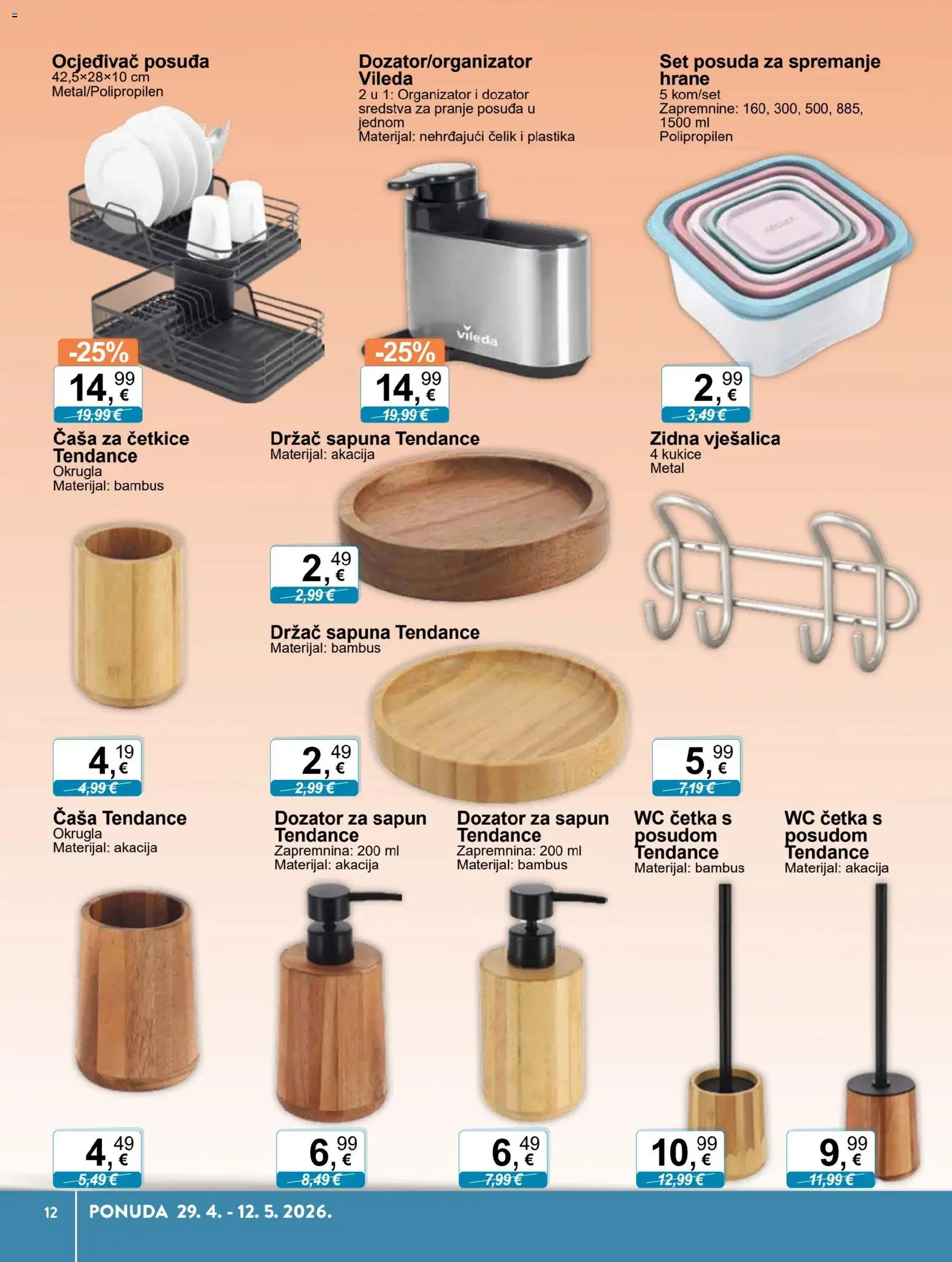 KTC katalog | vrijedi od 29.04.2026 | Stranica: 9 | Proizvodi: Vješalica, Držač sapuna, Dozator za sapun, Vileda