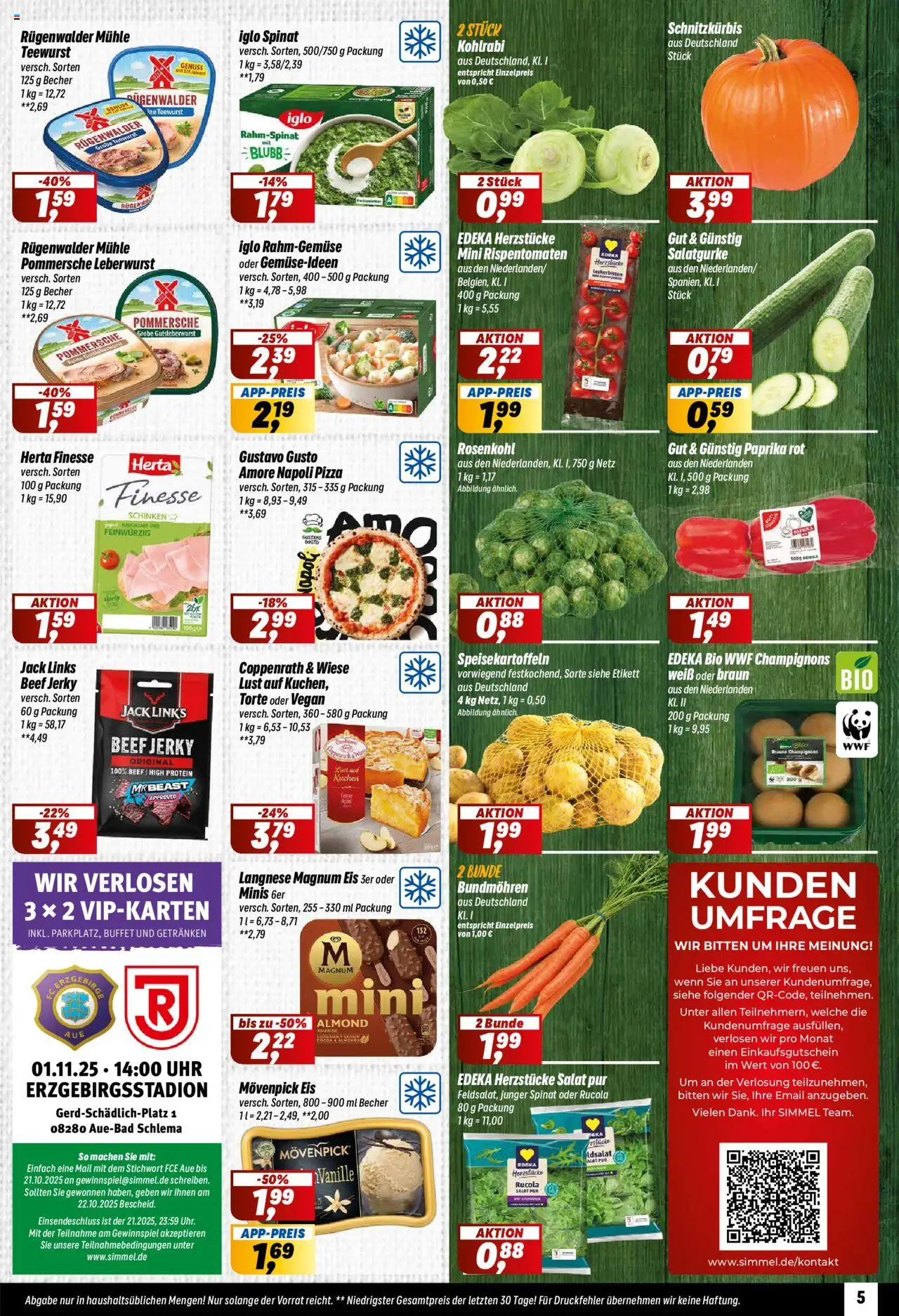 Simmel Prospekt 	 – gültig ab 20.10.2025 | Seite: 5 | Produkte: Rucola, Kohlrabi, Movenpick eis, Schinken