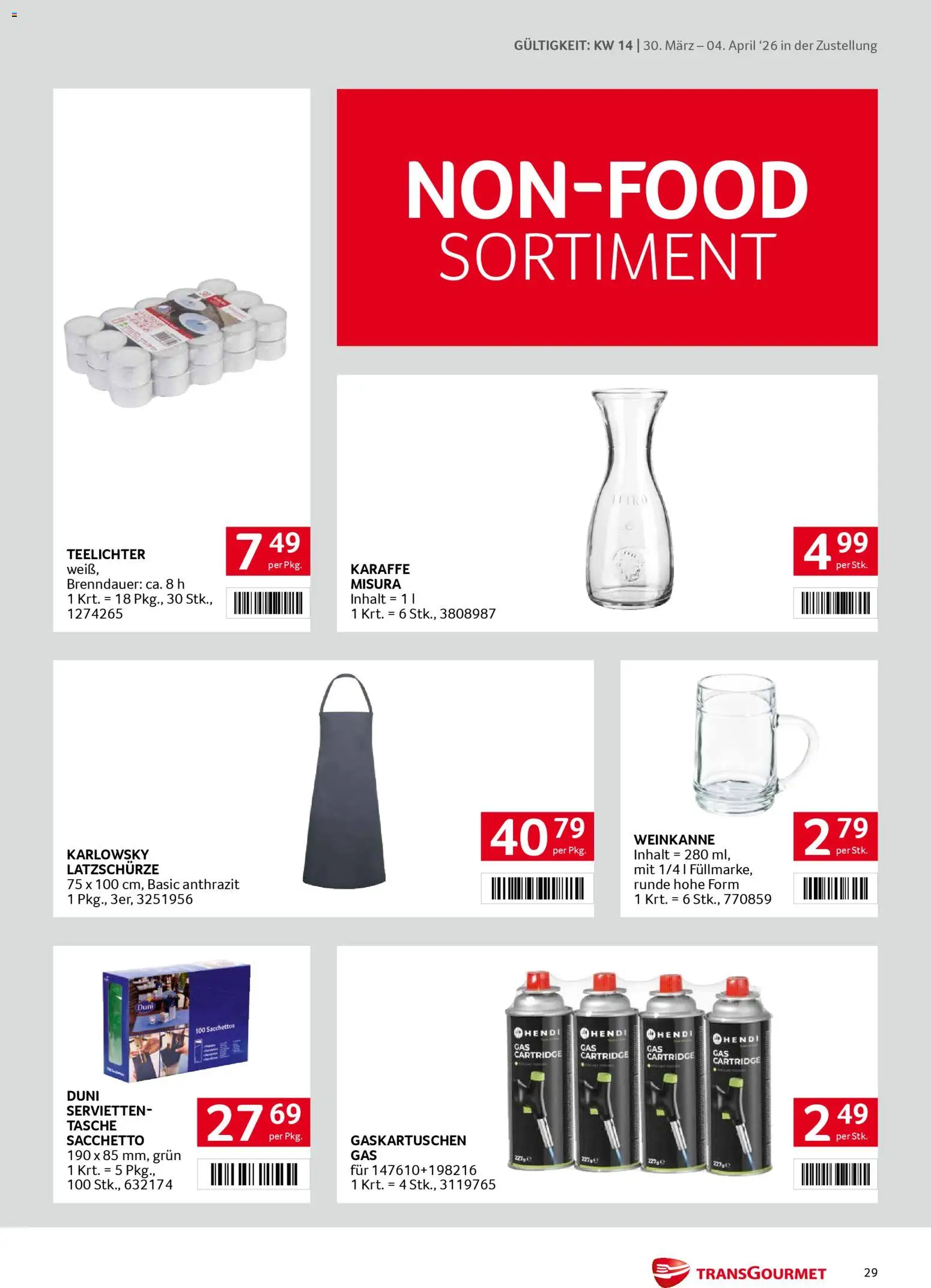Transgourmet Zustellaktion gültig ab 30.03.2026 | Seite: 29 | Produkte: Tasche