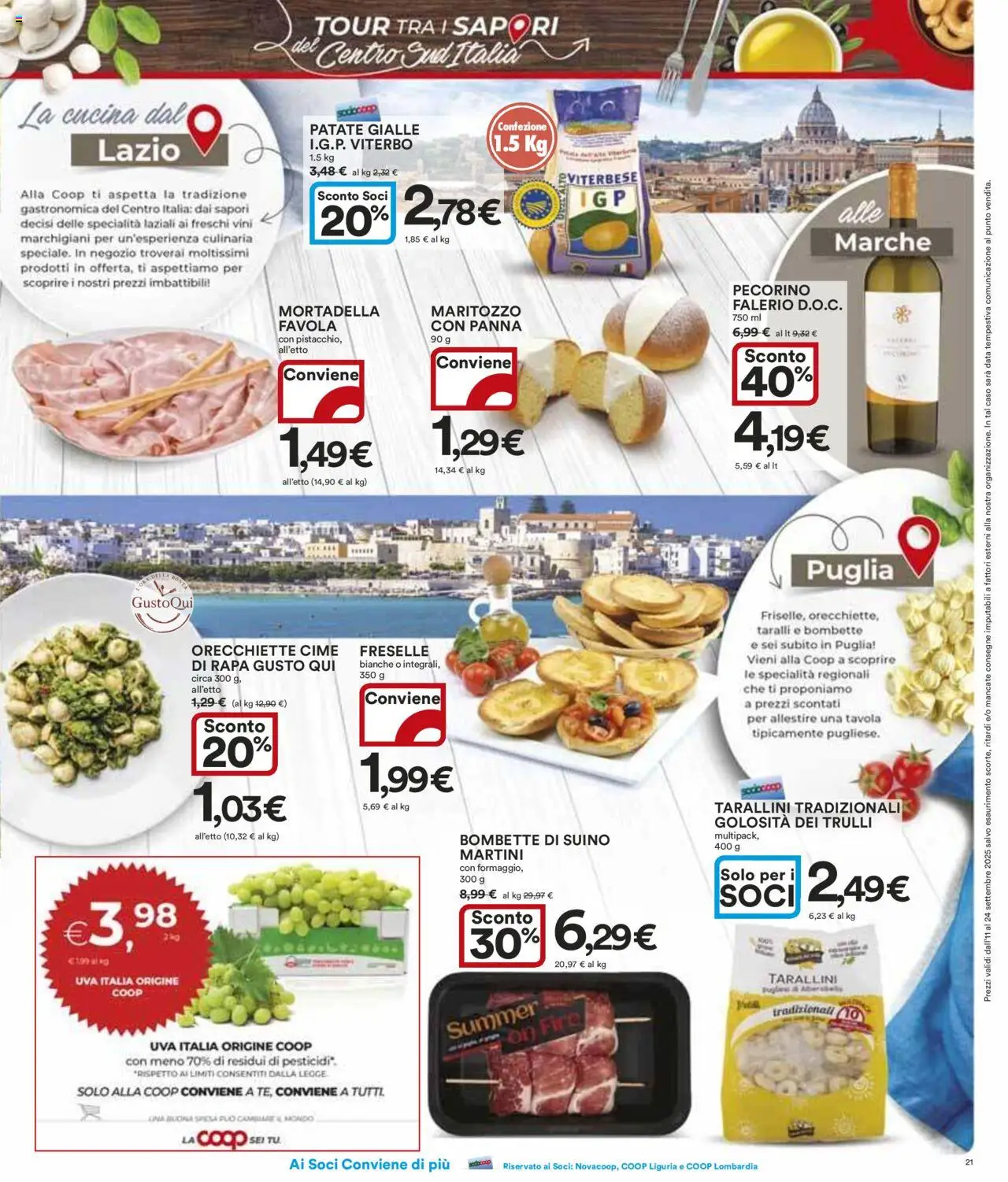 Volantino Ipercoop del 11.09.2025 | Pagina: 21 | Prodotti: Panna, Suino, Data, Mortadella
