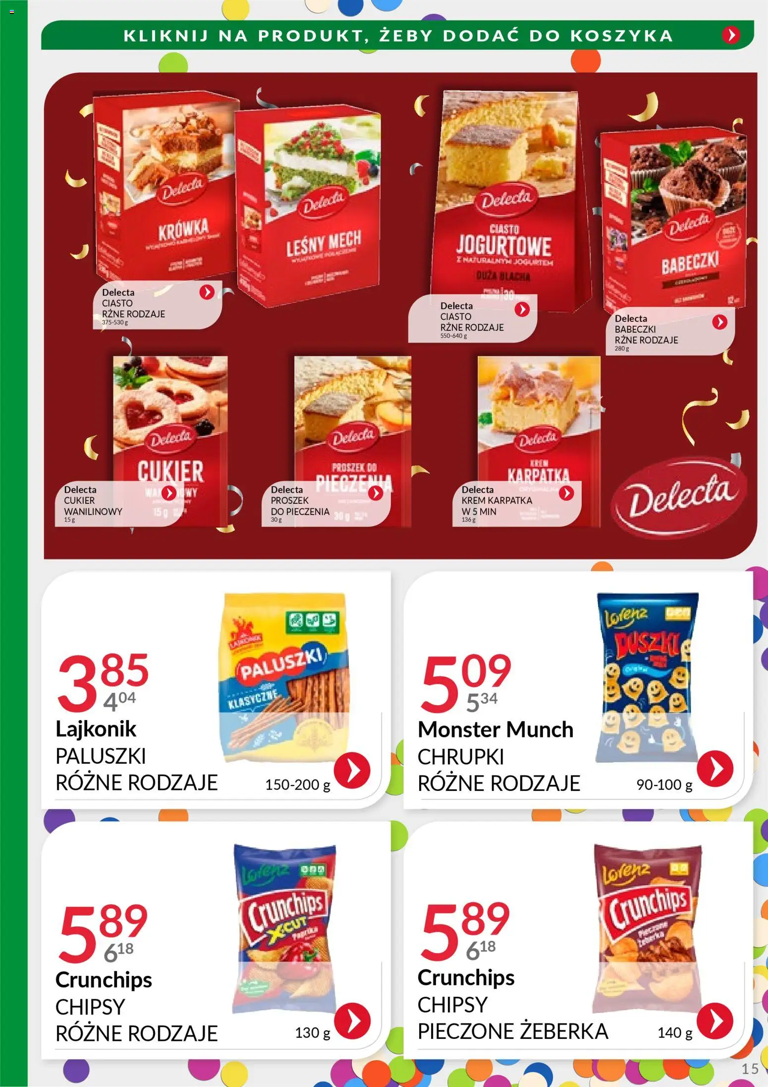 Eurocash Gazetka - Handlowa MR Południowy-Wschód od 22.12.2025 | Strona: 15 | Produkty: Ciasto, Paluszki, Babeczki, Cukier