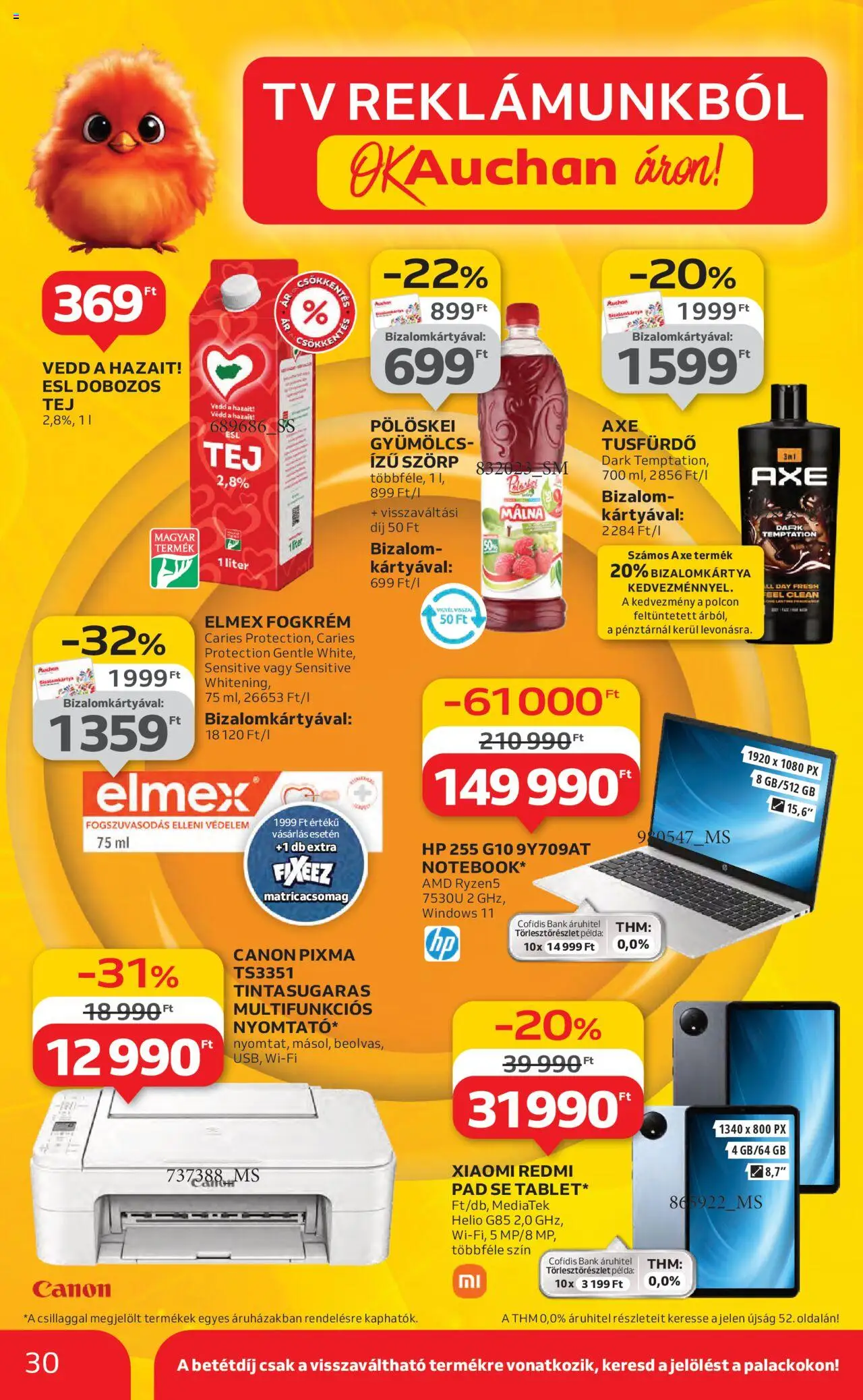 Auchan akciós ujság - amely érvényes a következő dátumtól: 14.08.2025 | Oldal: 30 | Termékek: Gyümölcs, TV, Xiaomi, Tusfürdő