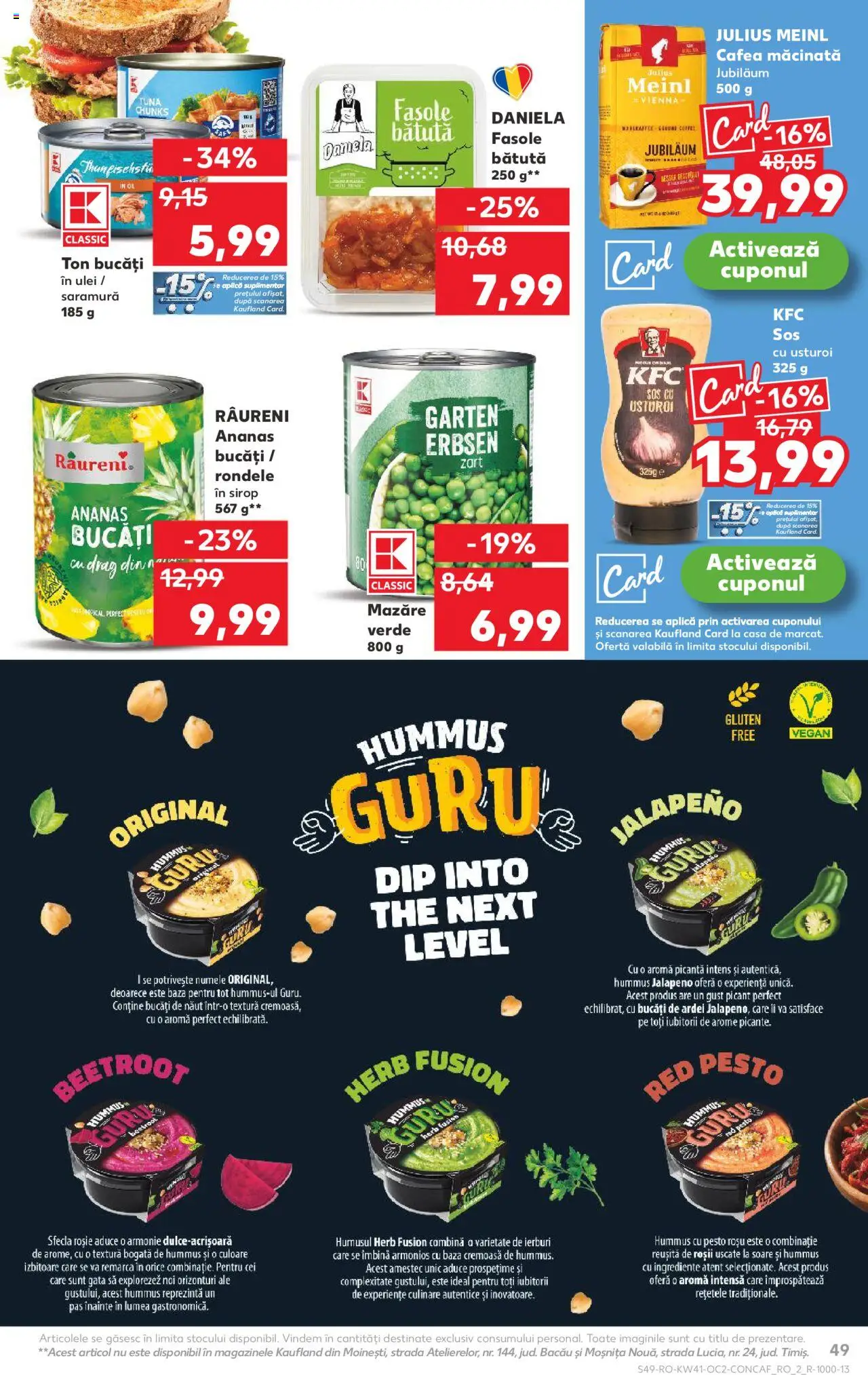 Kaufland RO akciós ujság - amely érvényes a következő dátumtól: 08.10.2025 | Oldal: 49 | Termékek: Pesto, Jalapeno, Vegán