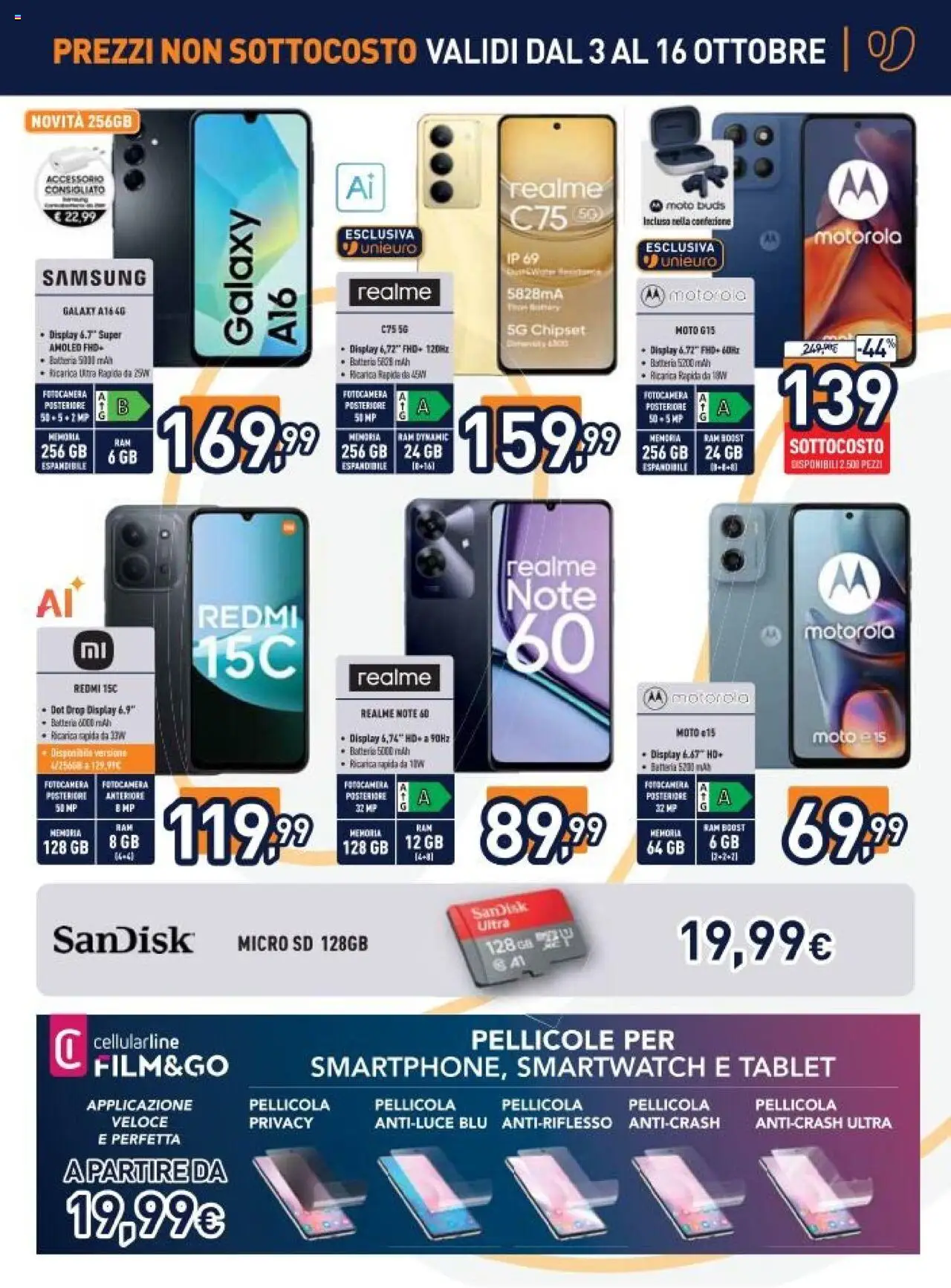 Volantino Unieuro del 03.10.2025 | Pagina: 7 | Prodotti: Fotocamera, Pellicola, Smartwatch, Samsung