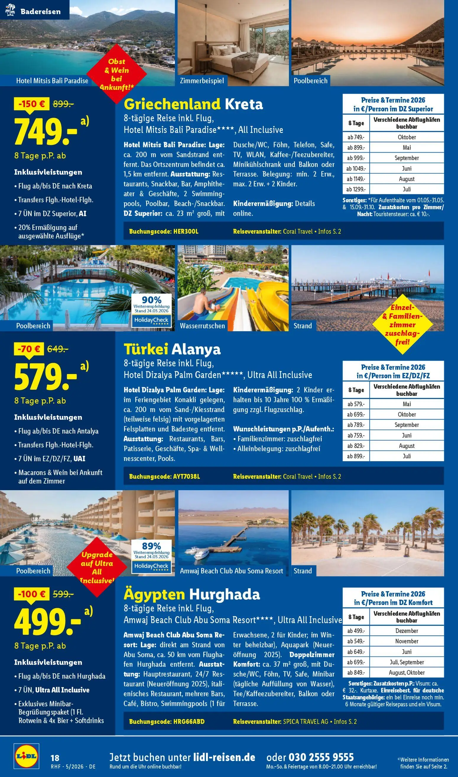 Lidl Reisen Prospekt 	 – gültig ab 29.04.2026 | Seite: 18 | Produkte: Coral, Rotwein, Obst, Wein