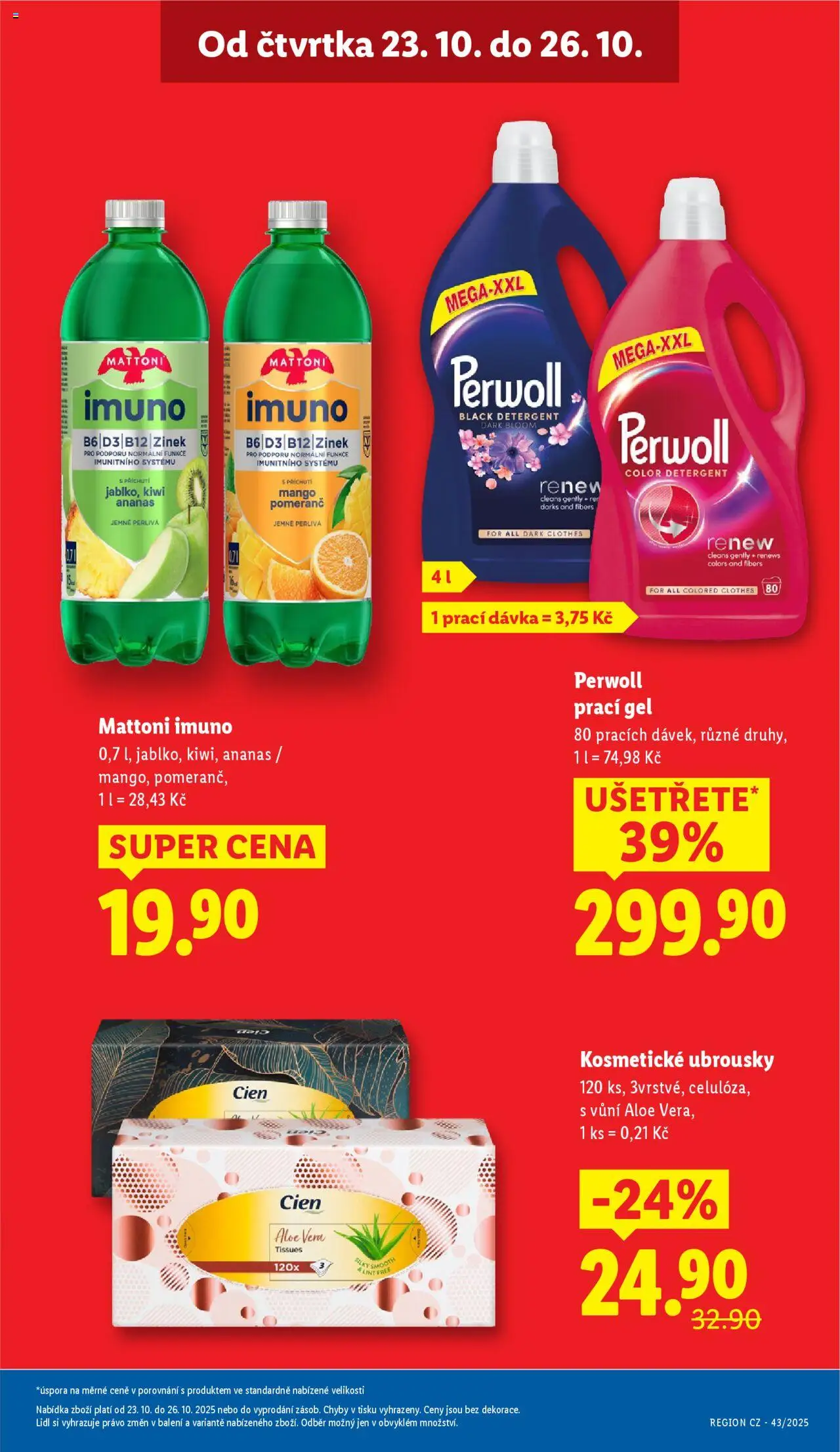 Lidl leták od 23.10.2025 | Strana: 3 | Produkty: Mango, Ananas, Cien, Ubrousky