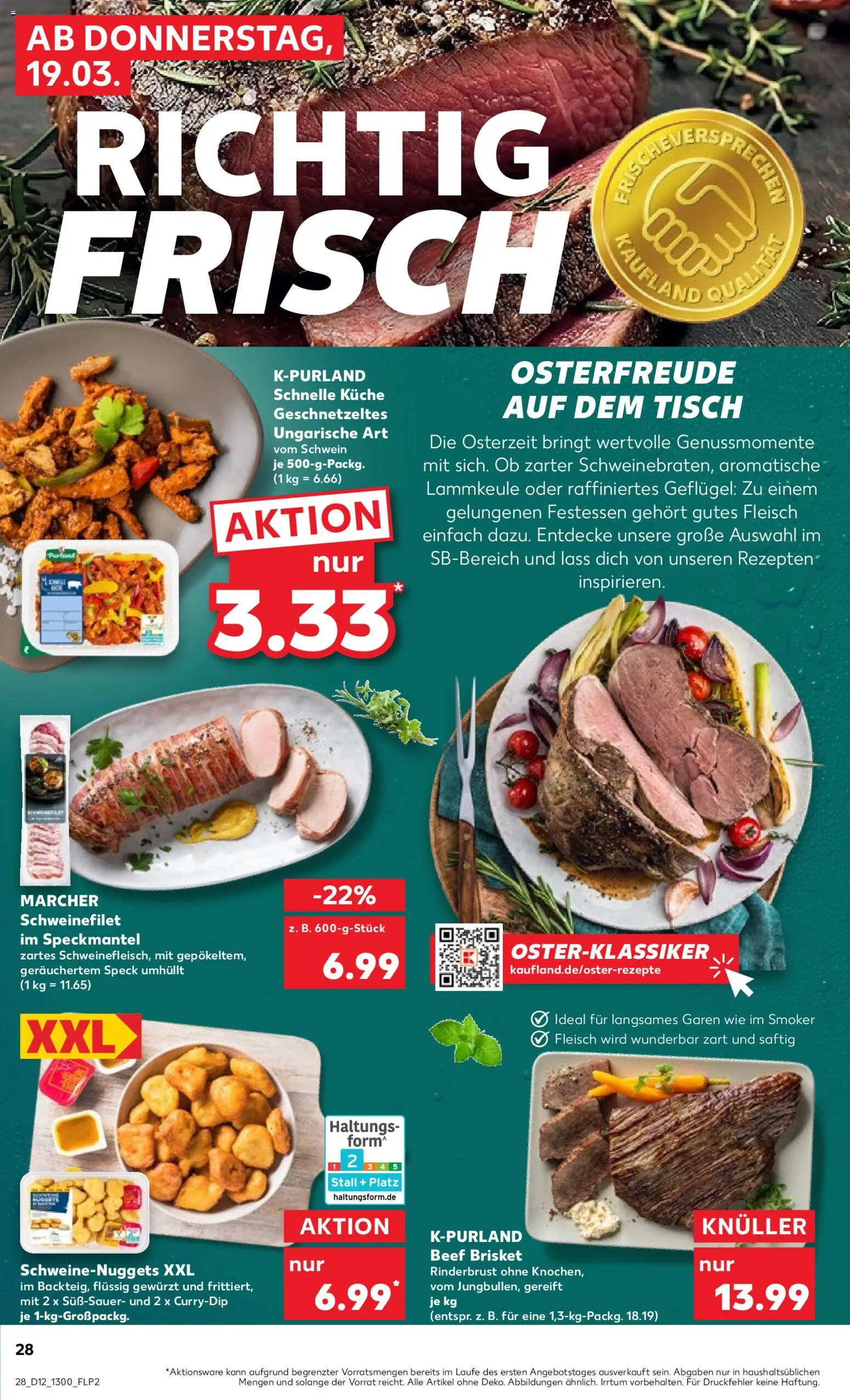 Kaufland Prospekt Köln	 – gültig ab 19.03.2026 | Seite: 28 | Produkte: Lammkeule, Tisch, Küche, Schweinefilet