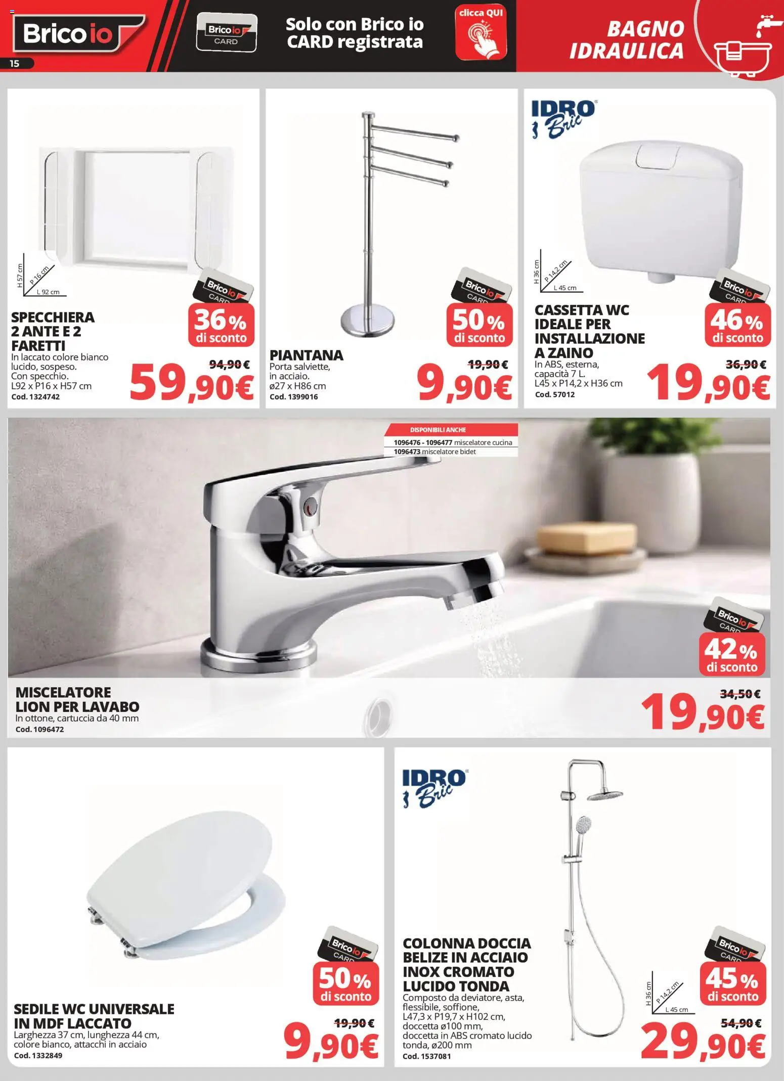 Volantino Brico io del 02.04.2026 | Pagina: 15 | Prodotti: Zaino, WC, Bagno, Doccia