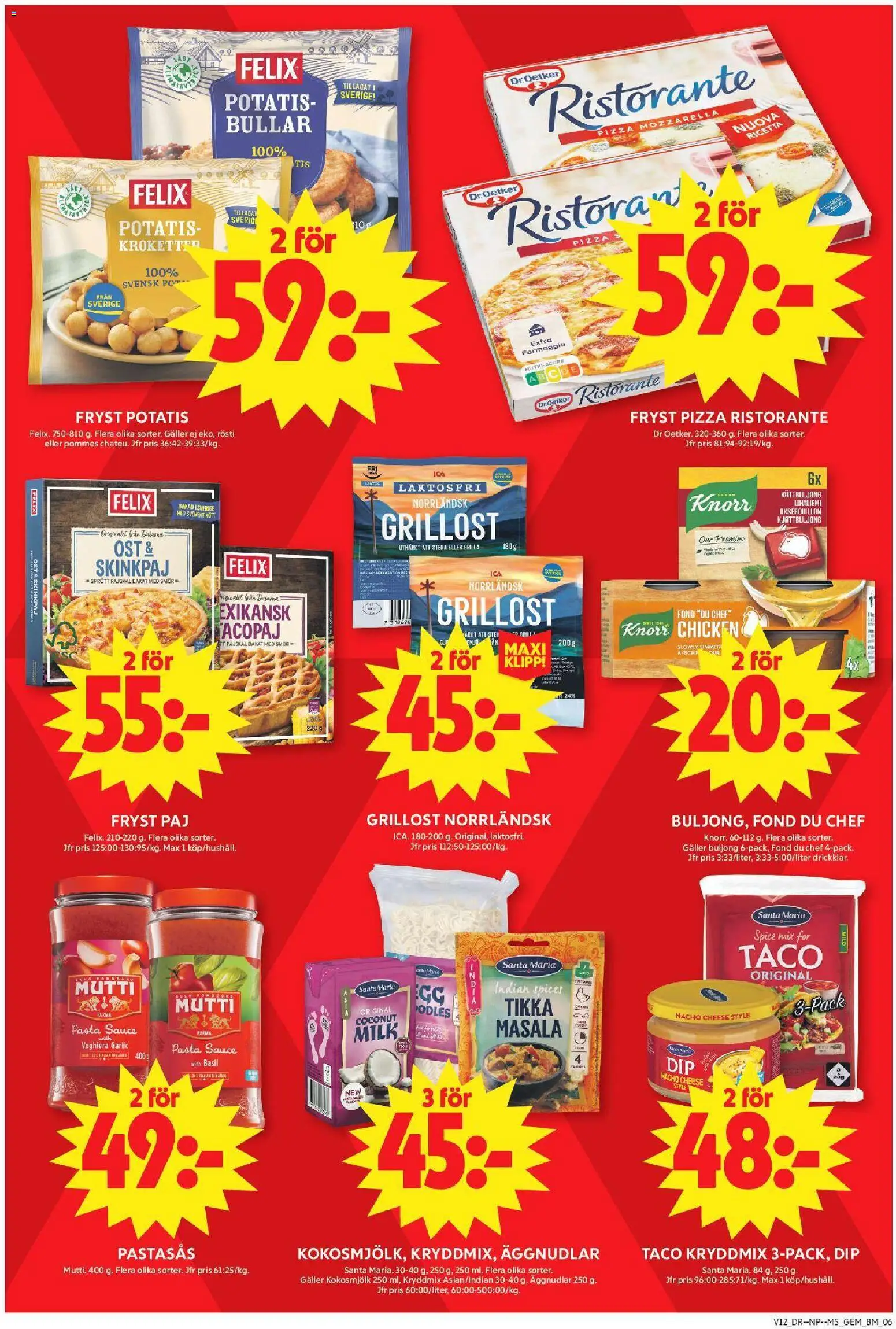 ICA Maxi reklamblad aktuell från 16.03.2026 | Sida: 7 | Produkter: Paj, Köttbuljong, Ost, Potatis