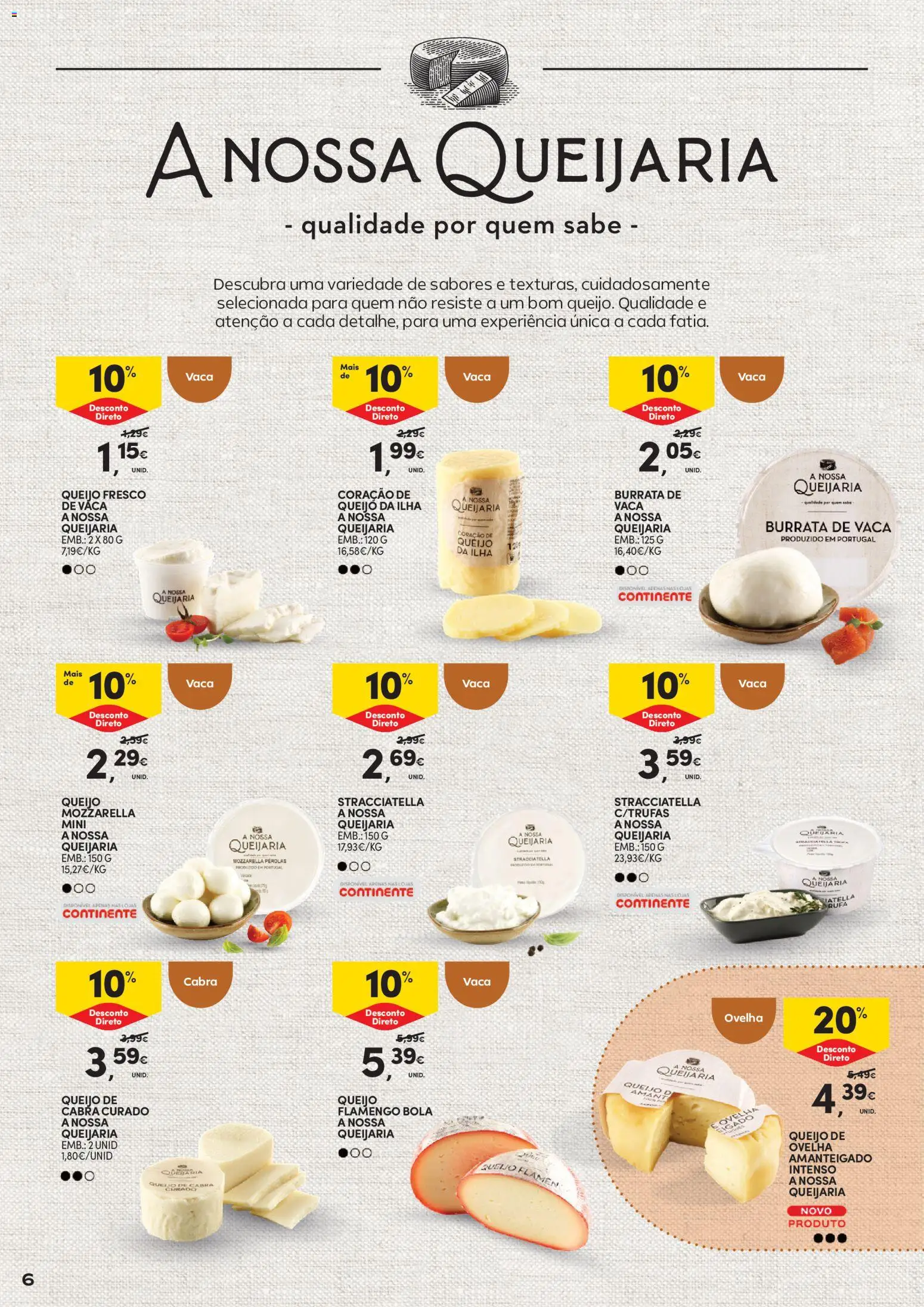 Continente - Queijos, Enchidos e Vinhos Aproveite para petiscar │ válido de 03.02.2026 | Página: 6 | Produtos: Queijo