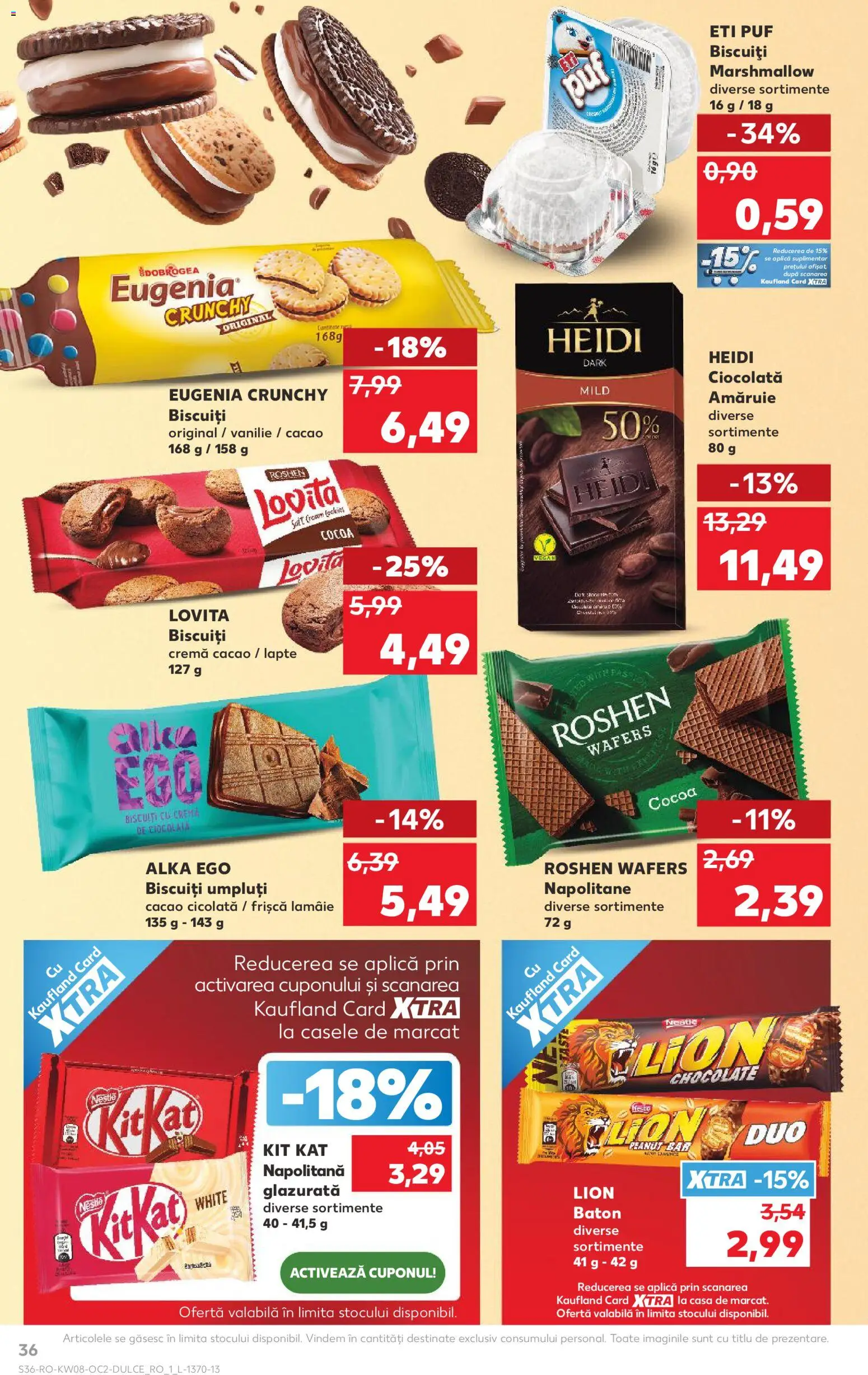 Noul catalog Kaufland – valabil de la 18.02.2026 | Pagină: 36 | Produse: Napolitane, Cremă, Cacao, Lămâie