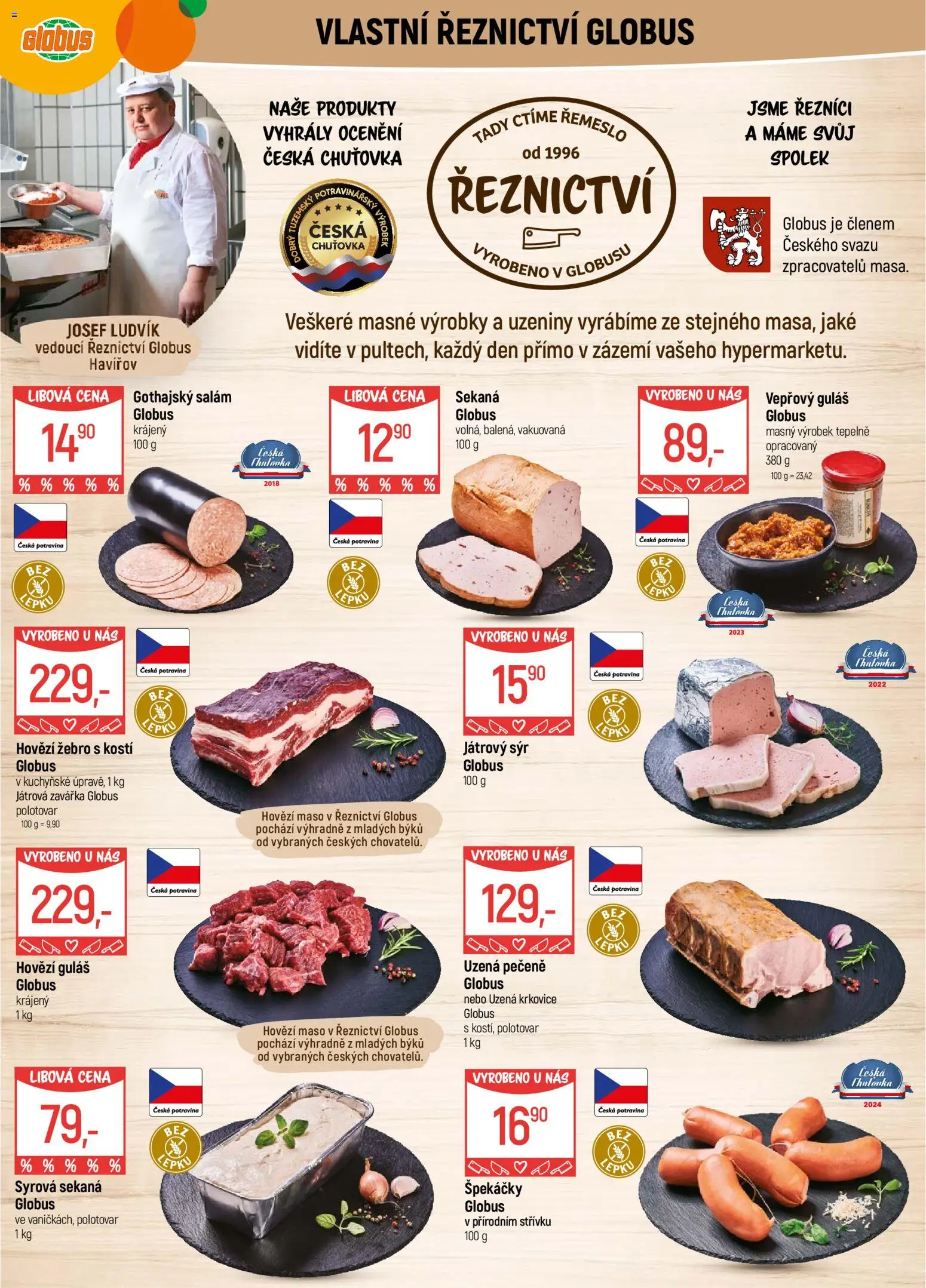 Globus leták - Havířov od 25.02.2026 | Strana: 6 | Produkty: Globus, Salám, Hovězí maso, Gothajský salám