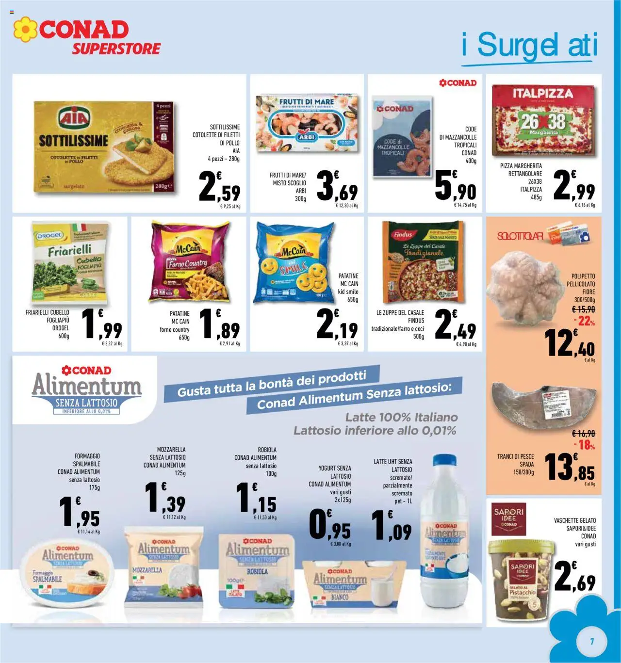 Volantino Conad del 08.10.2025 | Pagina: 7 | Prodotti: Mozzarella senza lattosio, Ceci, Mozzarella, Forno