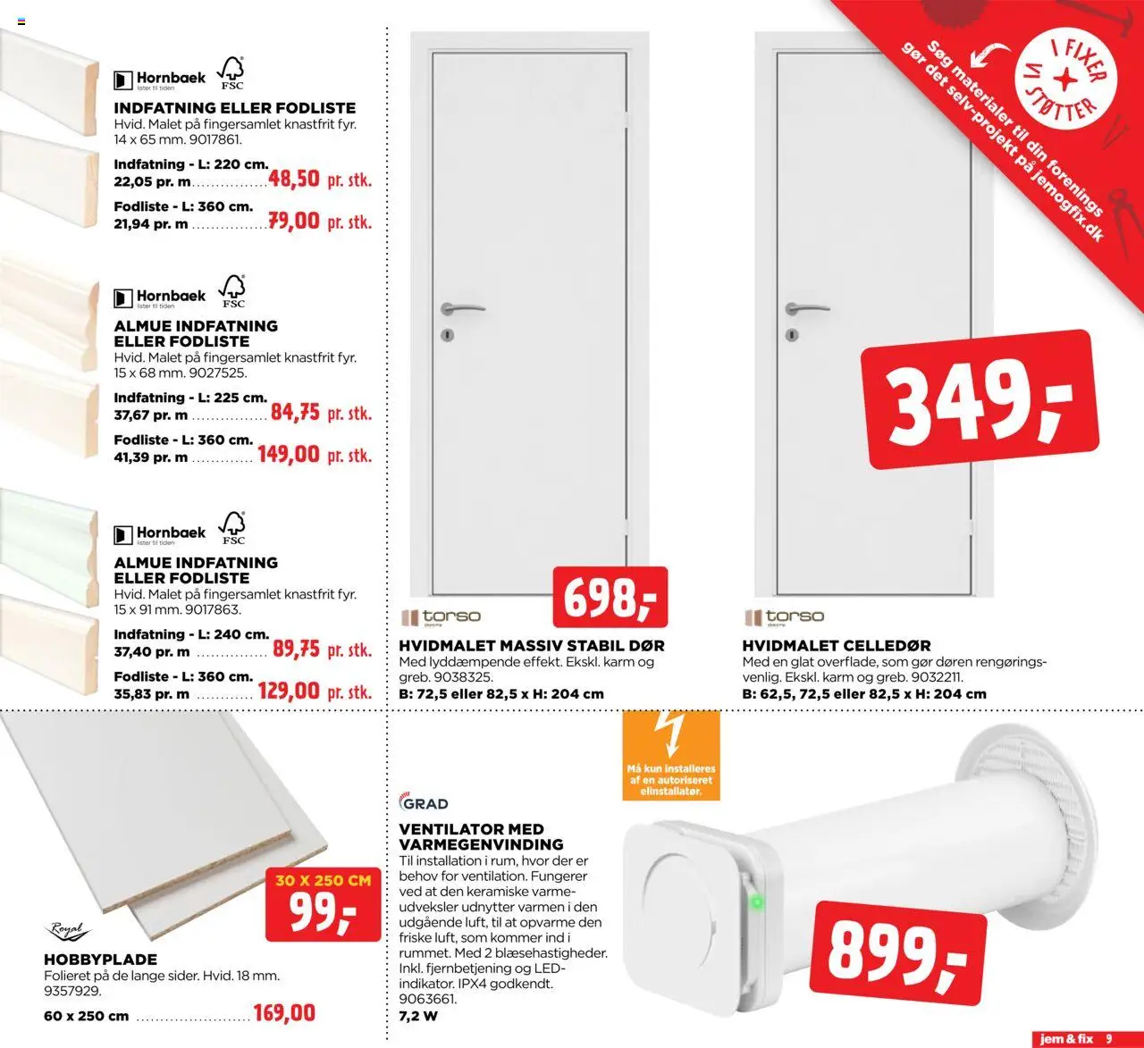 Jem & fix tilbudsavis – gyldig fra 28.09.2025 | Side: 9 | Produkter: Ventilator, Søm