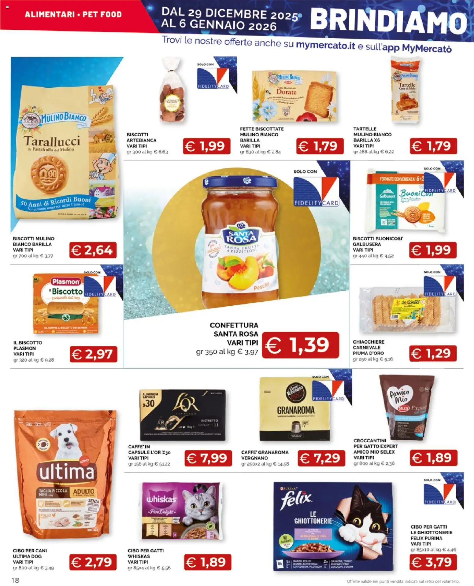 Volantino Mercatò del 29.12.2025 | Pagina: 18 | Prodotti: Pollo, Biscotti, Frutta, Tonno