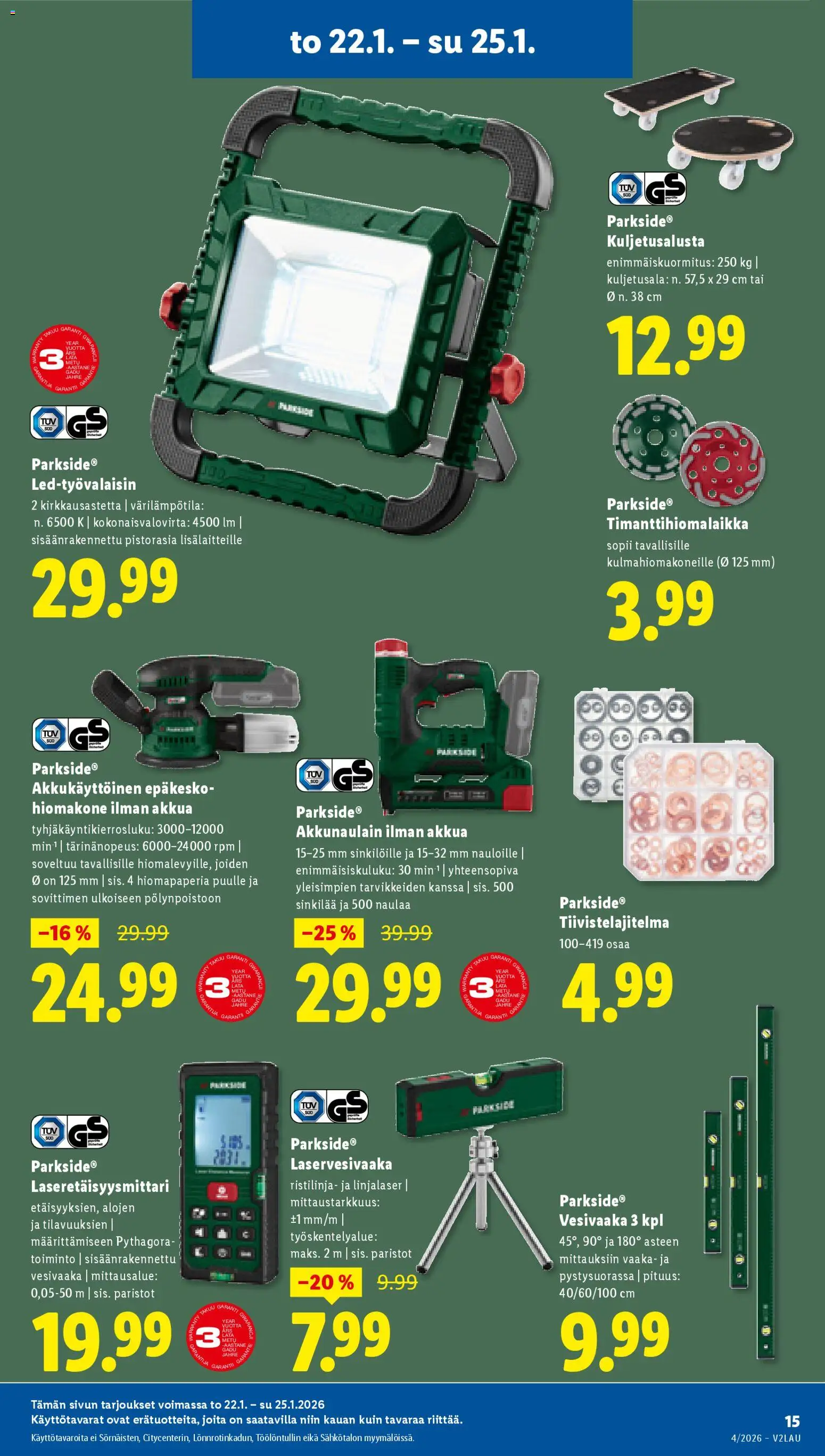 Lidl tarjoukset - Rovaniemi – voimassa 22.01.2026 alkaen | Sivu: 19 | Tuotteet: Vaaka, Hiomakone, Pistorasia, Paristot