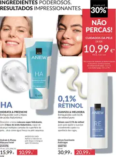 Pré-visualização Sérum Suavizante Antirrugas, Sérum com 0,1% de retinol puro para ajudar a suavizar visivelmente a pele e a aparência das rugas. válido de 01.10.2025 | Página: 132 | Produtos: Agua, Máscara facial, Sérum