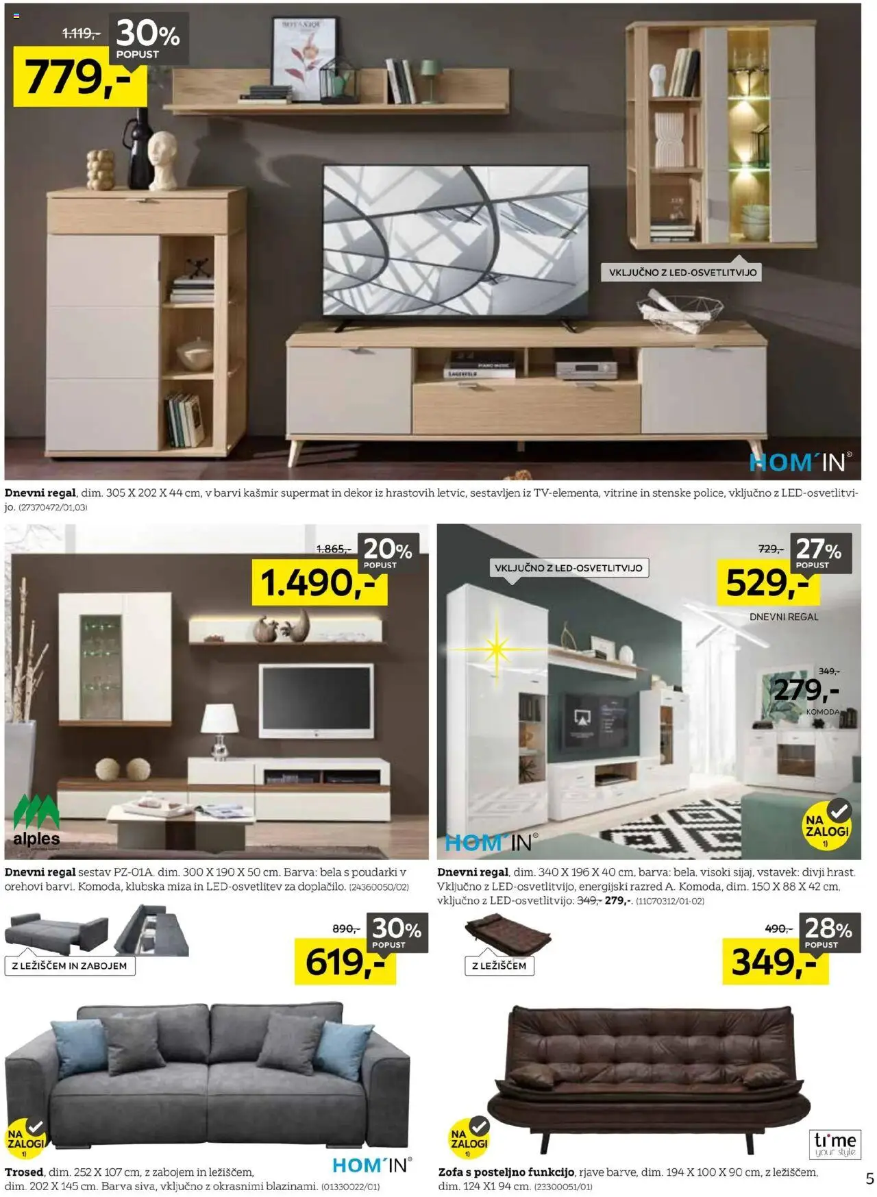Novi XXXL Lesnina katalog ponudbe – veljaven od 15.09.2025 | Stran: 5 | Izdelki: Klubska miza, Komoda, Miza, Barva