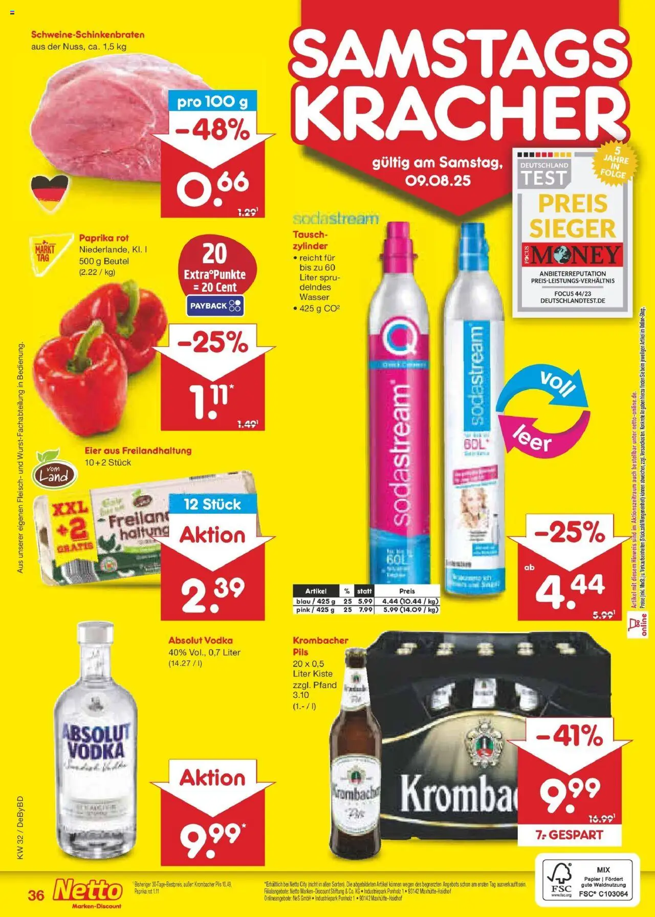 Netto Marken-Discount prospekt Buttenwiesen	 - gültig ab dem 04.08.2025 | Seite: 64 | Produkte: Pils, Wasser, Fleisch, Sodastream