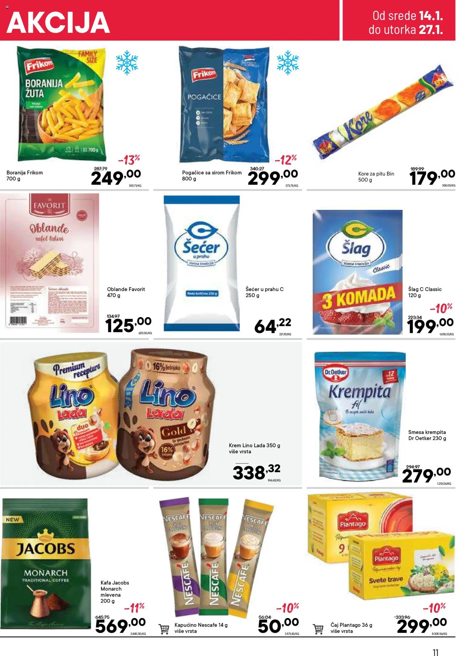 PerSu katalog - važi od 14.01.2026 | Strana: 11 | Proizvode: Šlag, Šećer, Šećer u prahu, Nescafé