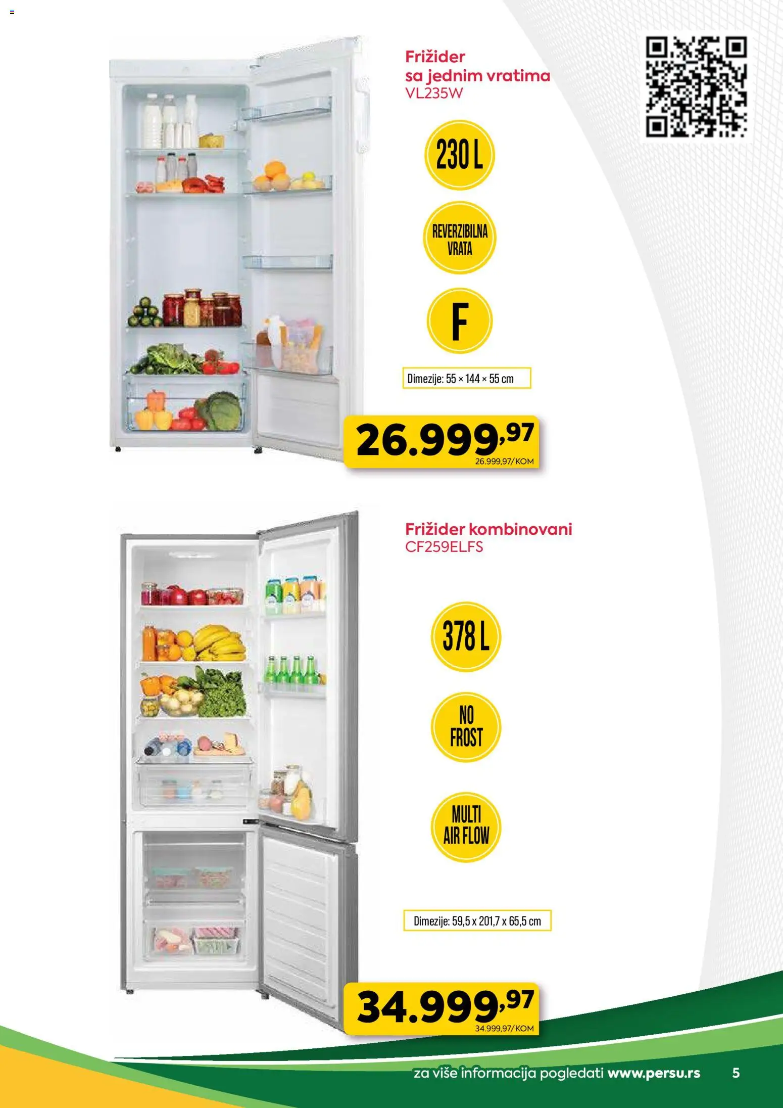 PerSu katalog - važi od 12.12.2025 | Strana: 5 | Proizvode: Vrata, Frižider