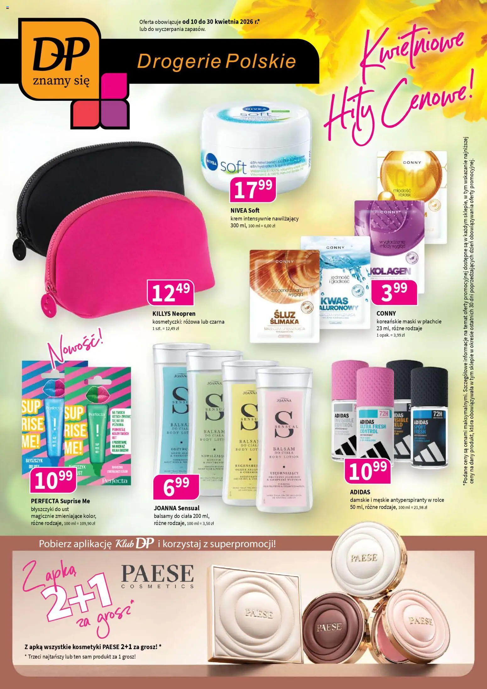 Drogerie Polskie gazetka od 10.04.2026 | Strona: 1 | Produkty: Błyszczyk, Body, Krem, Lotion