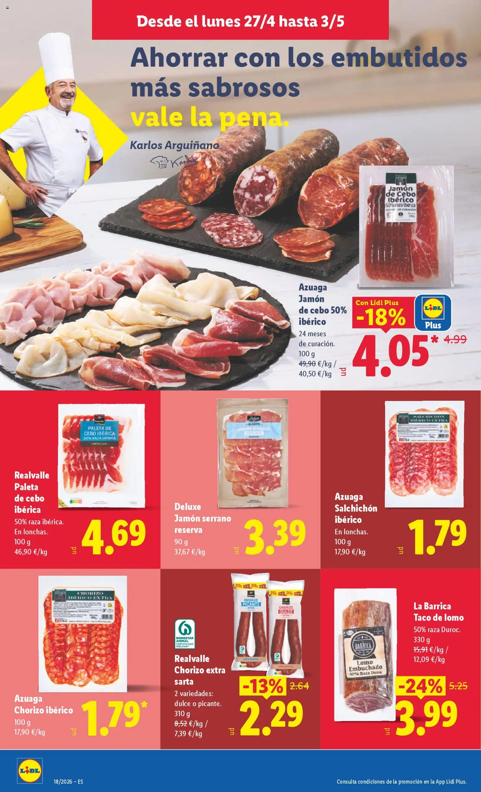 Lidl folleto │ válido desde el 27.04.2026 | Página: 12 | Productos: Jamón serrano, Jamón, Νυχτικό