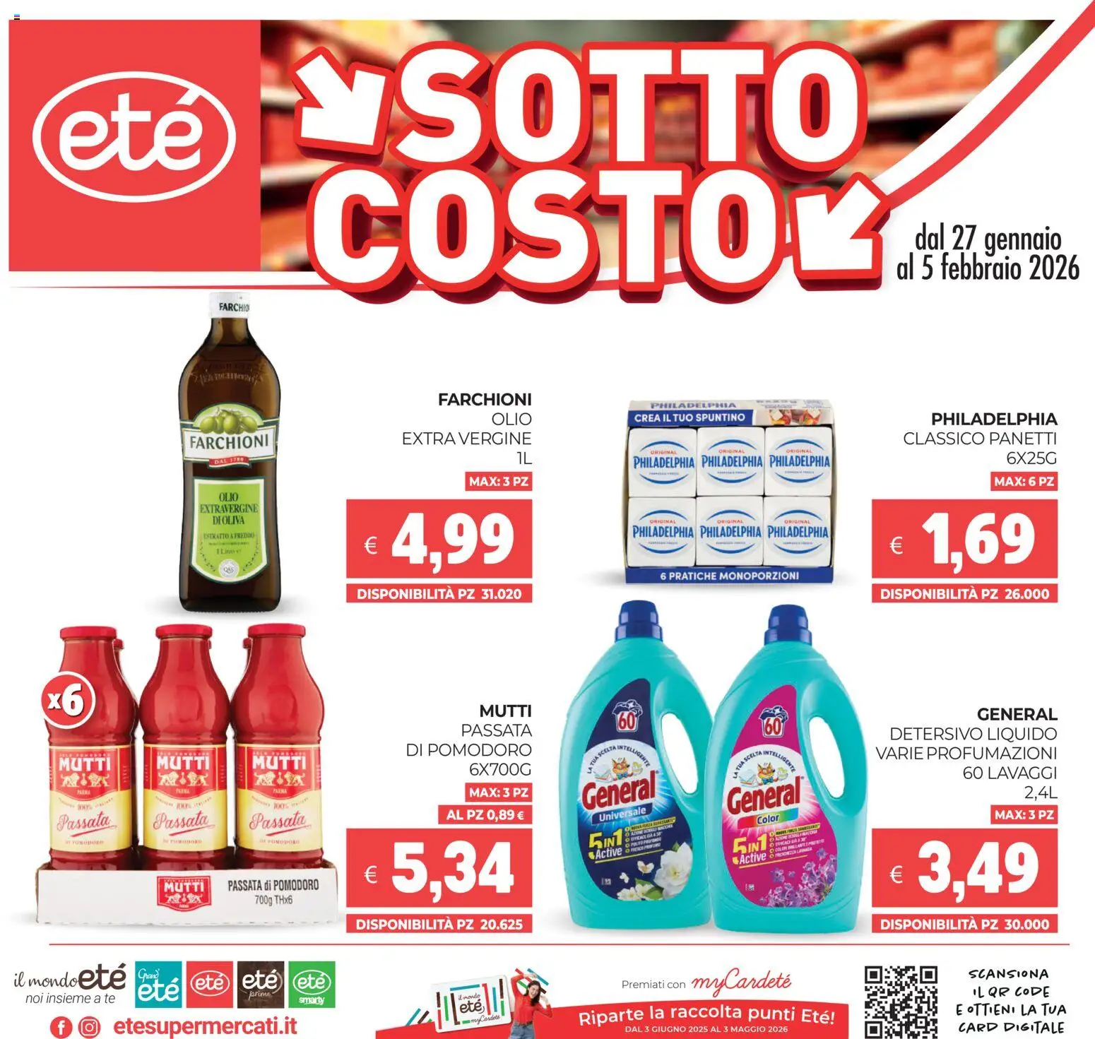 Volantino Eté del 27.01.2026 | Pagina: 1 | Prodotti: Pomodoro, Olio, Passata di pomodoro, Mutti passata