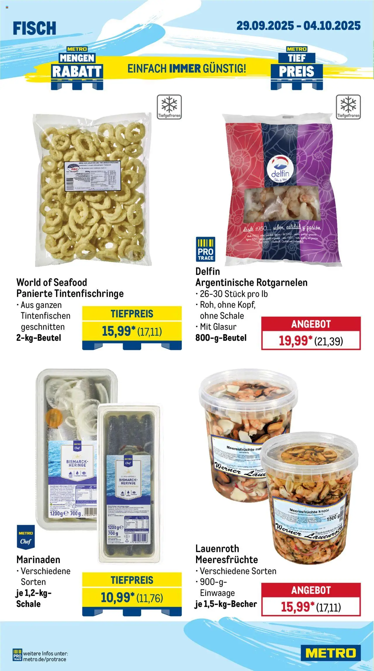 Metro Wochen-Angebote – gültig ab 29.09.2025 | Seite: 6 | Produkte: Rapsöl, Fisch, Meeresfrüchte