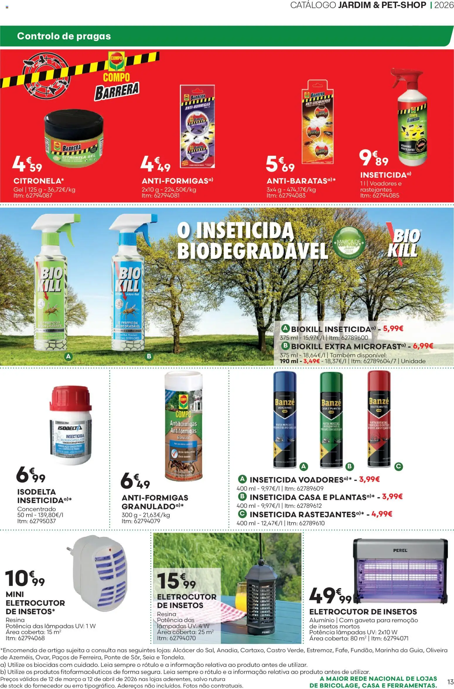BricoMarché F04 JardimPetShop │ válido de 12.03.2026 | Página: 13 | Produtos: Inseticida, Lâmpadas