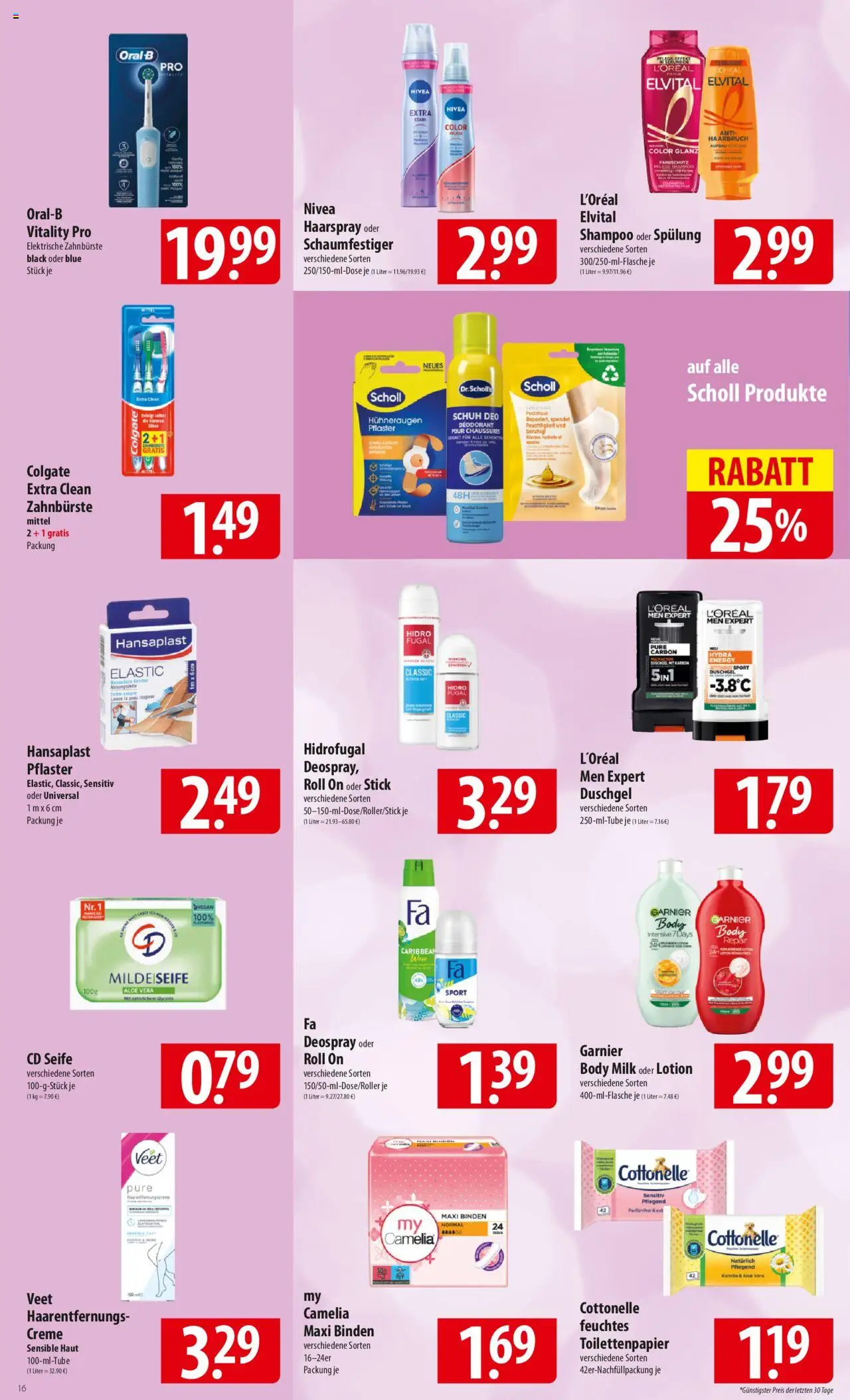 Famila Prospekt 	 - gültig ab dem 30.06.2025 | Seite: 16 | Produkte: Spülung, Seife, Deospray, Body Milk