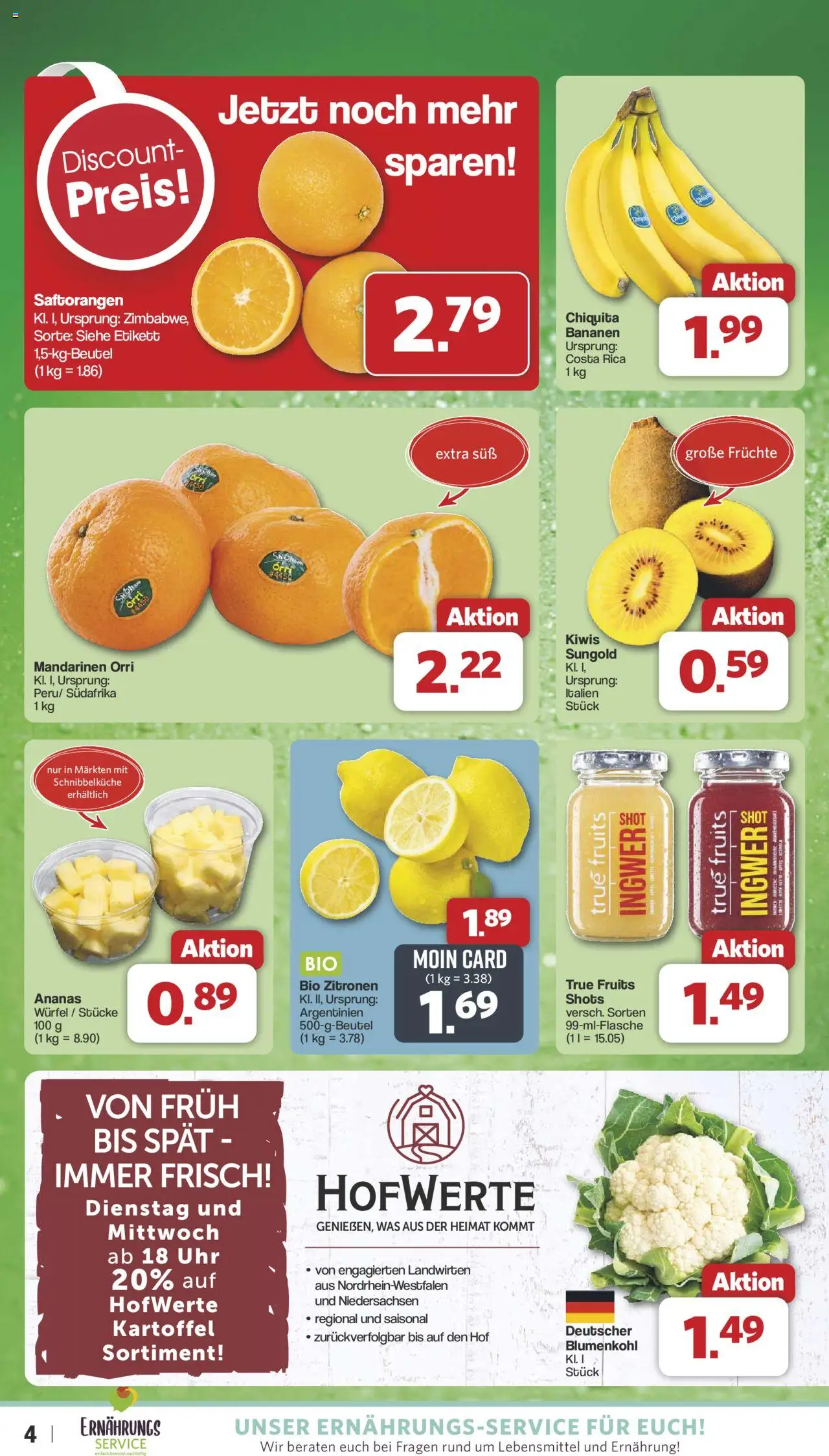 Famila Nordwest Prospekt 	 – gültig ab 06.10.2025 | Seite: 4 | Produkte: Mandarinen, Limette, Himbeere, Uhr