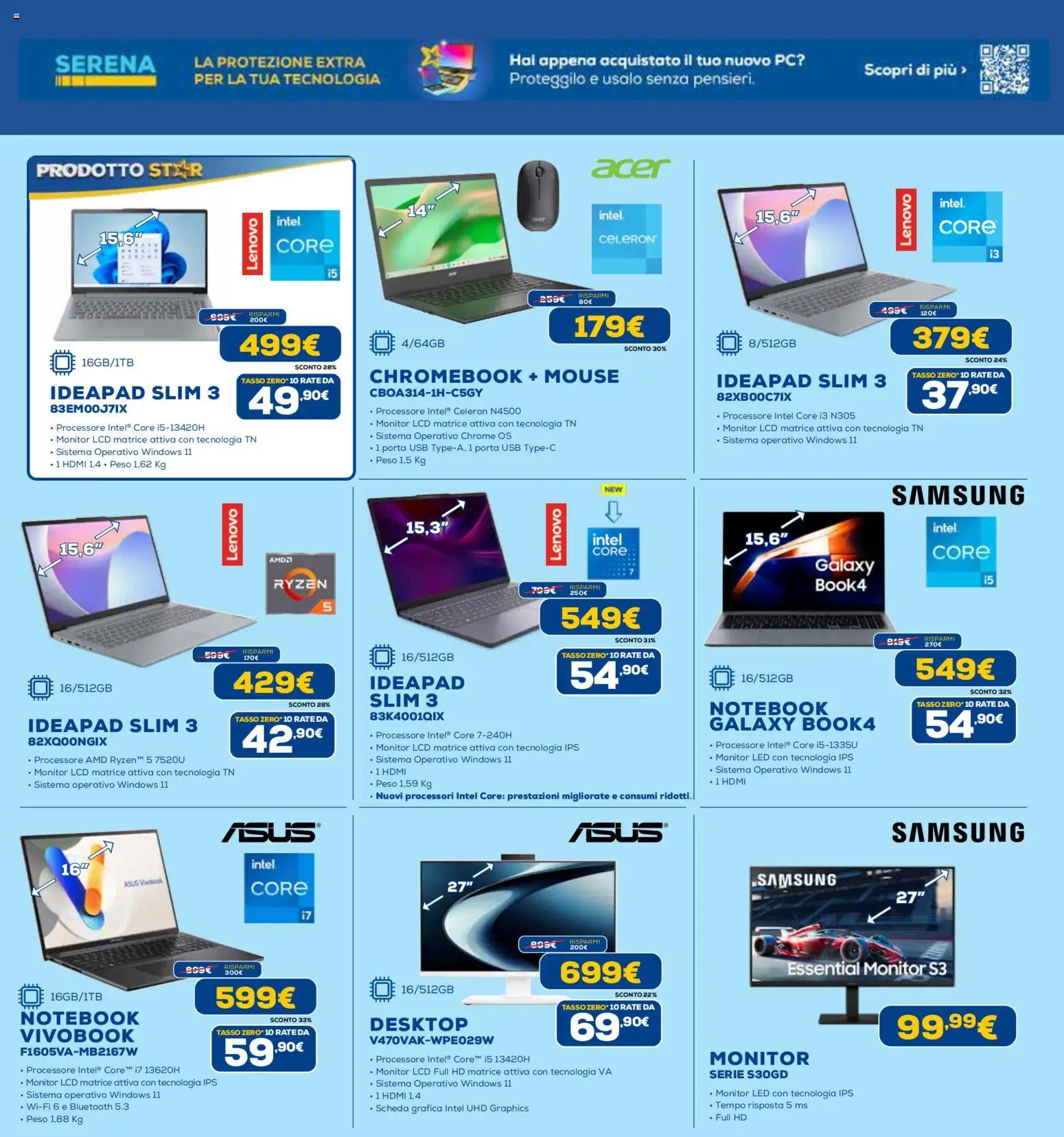 Volantino Euronics del 22.12.2025 | Pagina: 9 | Prodotti: Monitor, Notebook, Mouse, USB